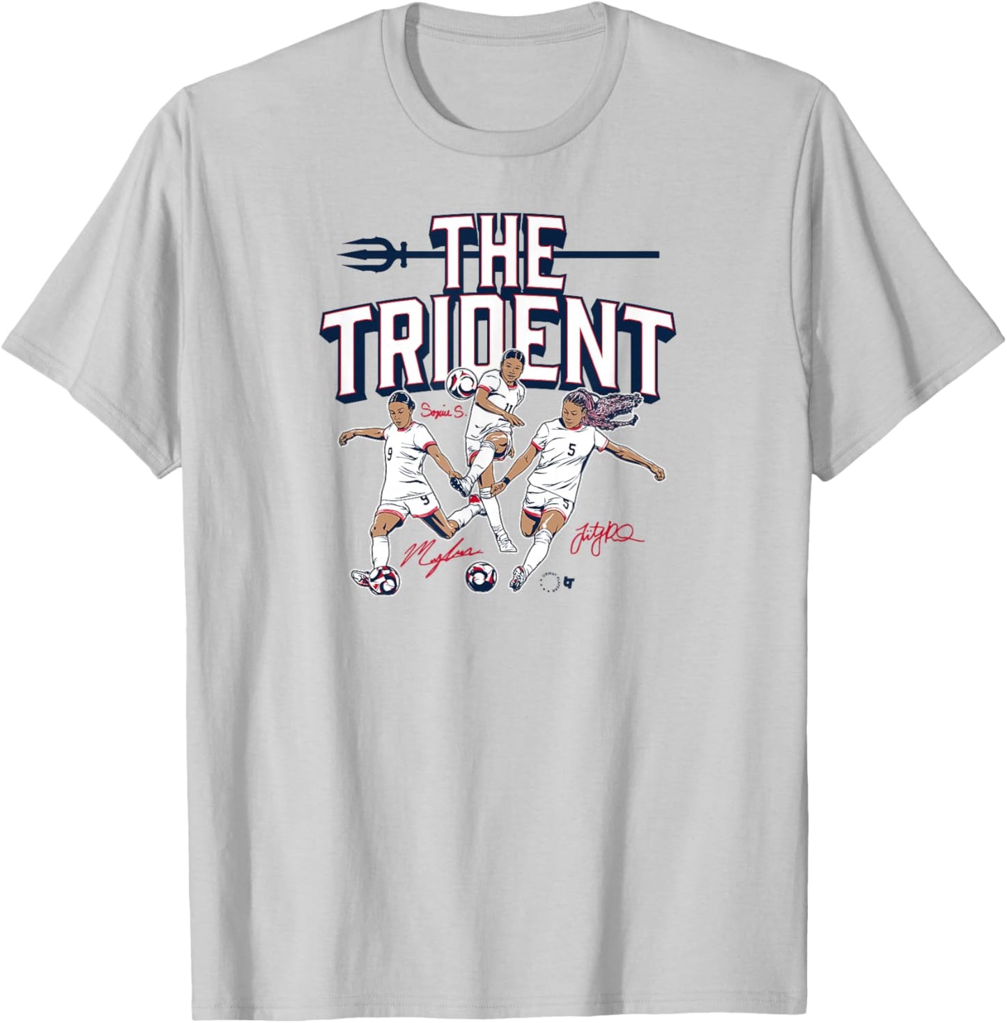 Swanson, Rodman, & Smith - The Trident - USA Women's Soccer T-Shirt - T-Shirt | Ash