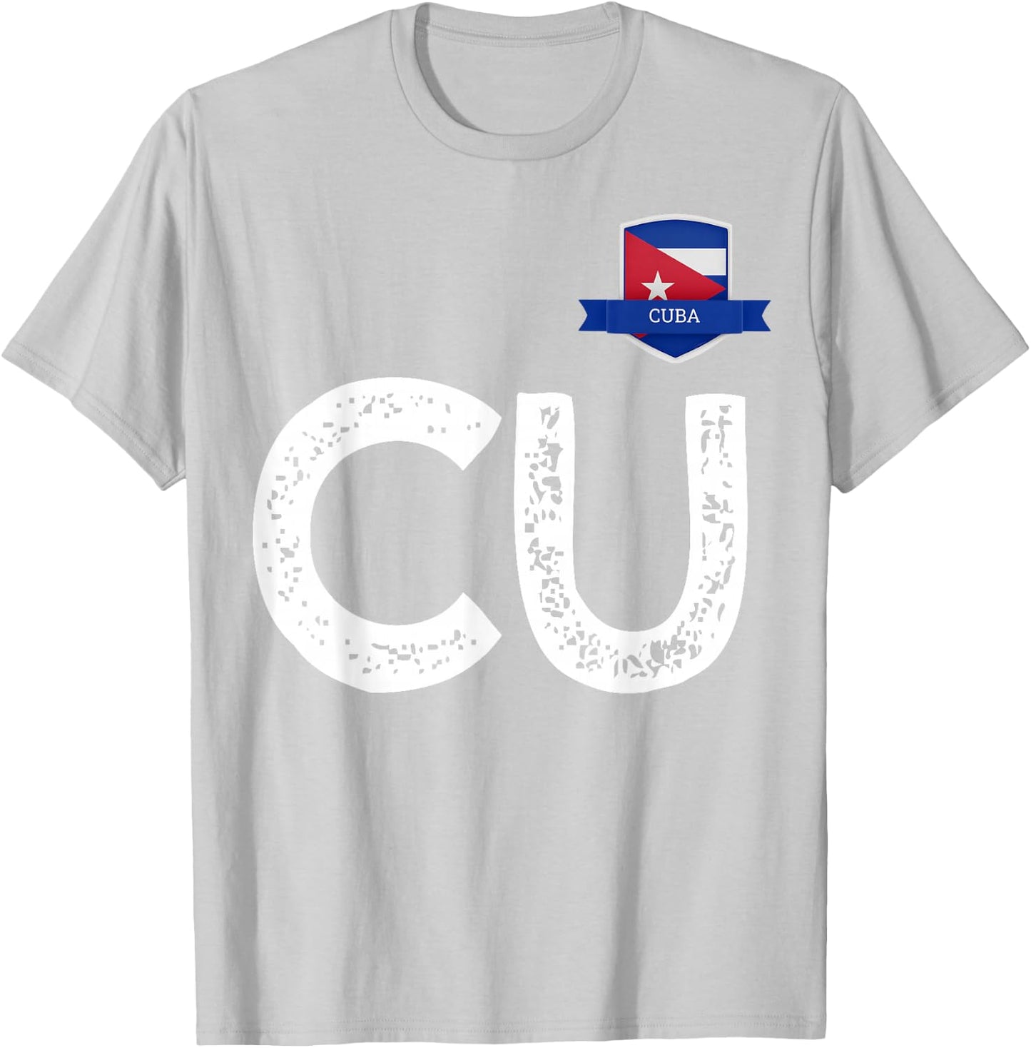 Cuba Human-Flag Letter C and U Cuban T-Shirt - T-Shirt | Ash