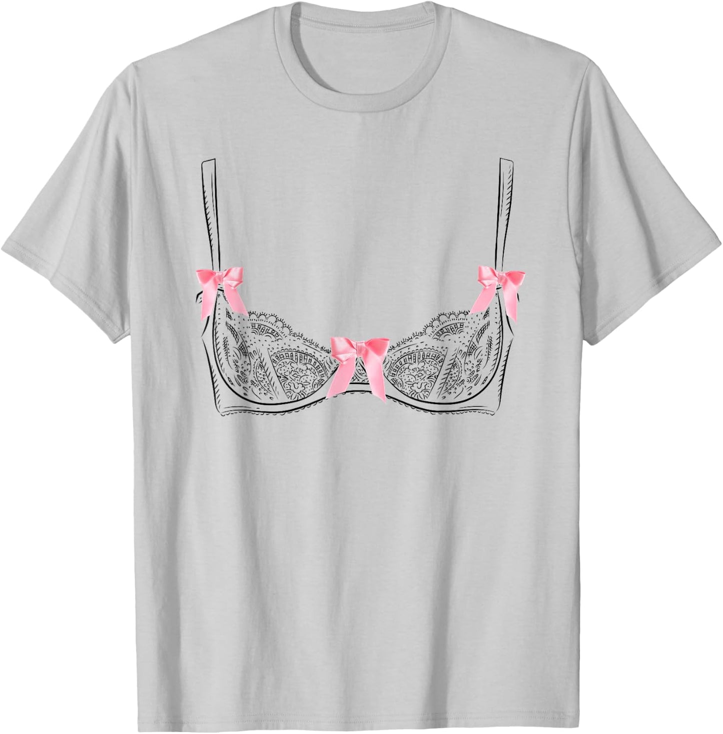 Graphic Lingerie Bra T-Shirt - T-Shirt | Ash