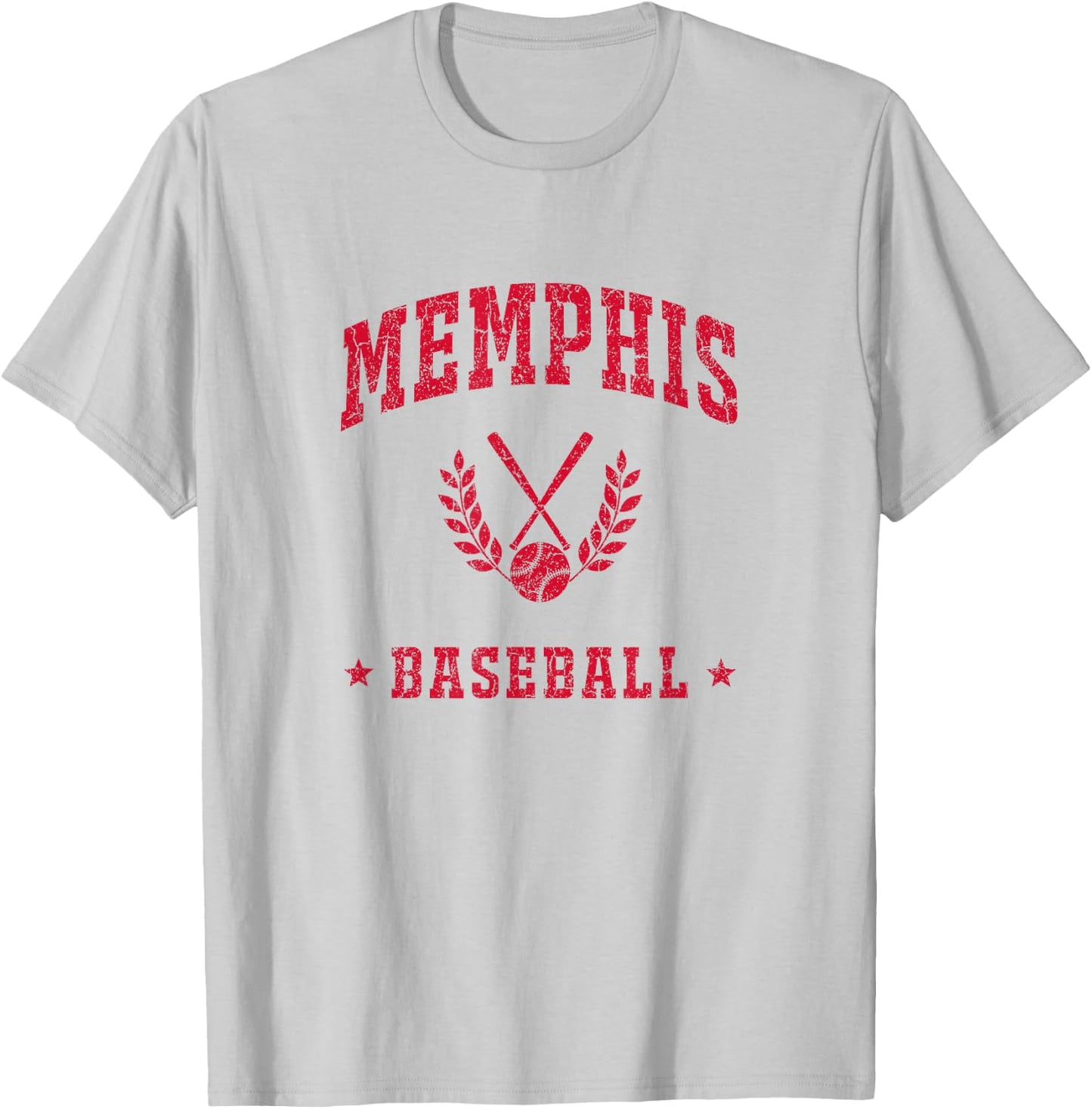 Memphis Baseball Vintage Gameday Retro Baseball Lover T-Shirt - T-Shirt | Ash