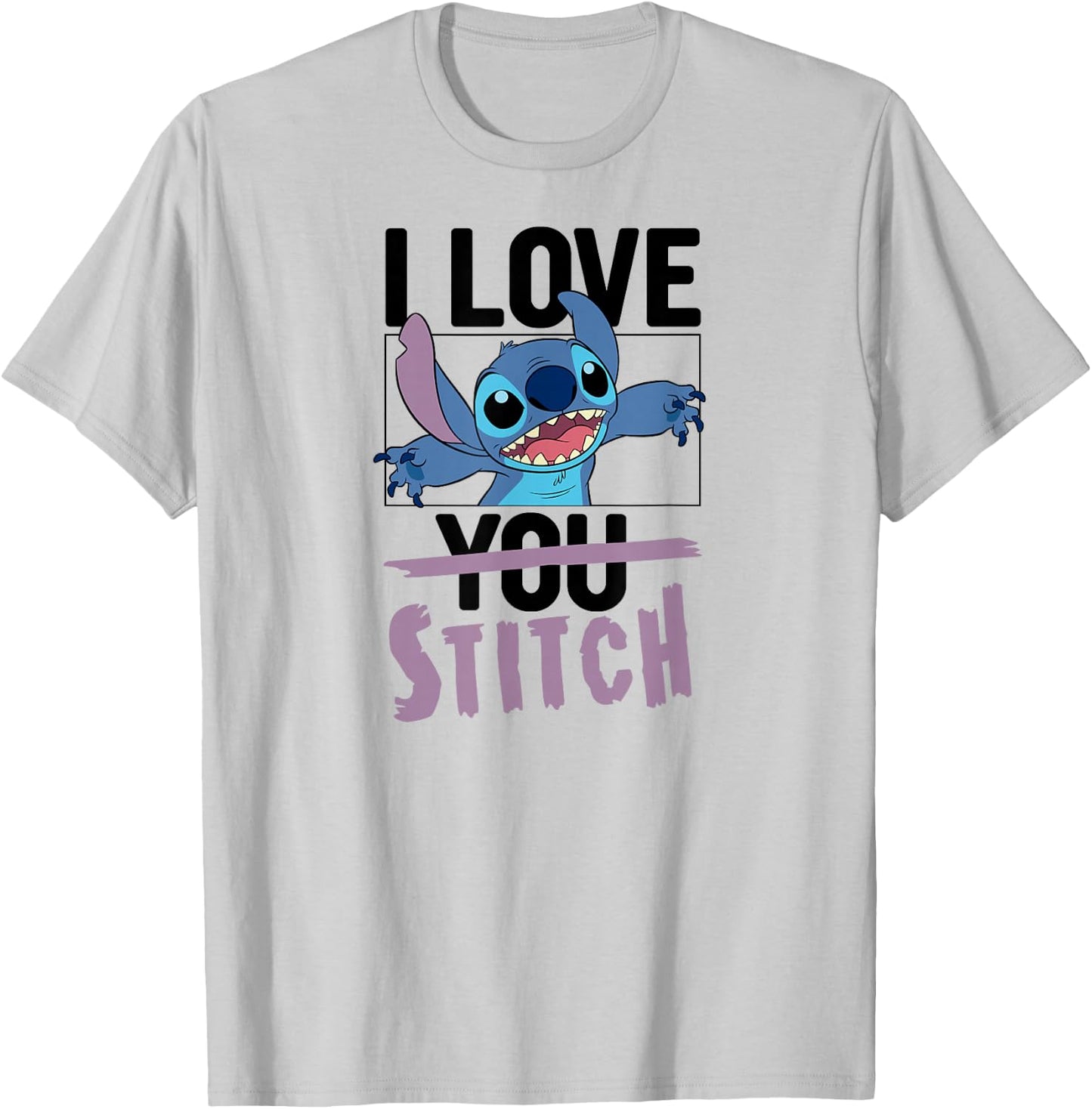 Lilo & Stitch - Valentines Day I Love Stitch T-Shirt - T-Shirt | Ash