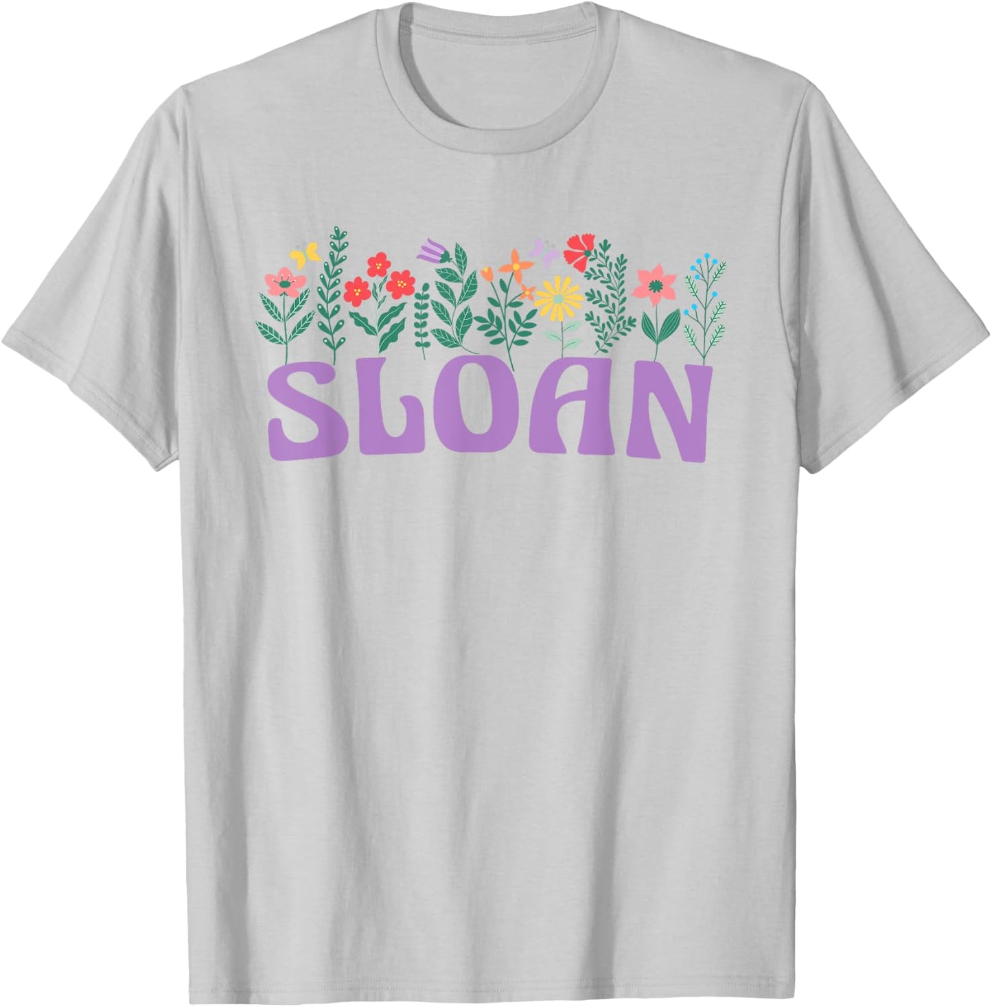 Wildflower Floral Sloan First Name Mother's Day Women T-Shirt - T-Shirt | Ash