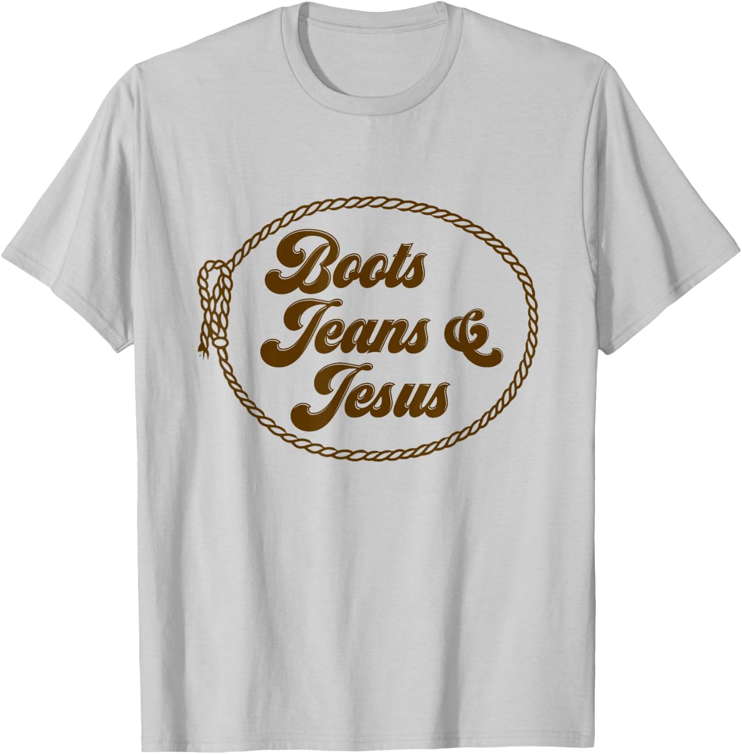 Cute Boots Jeans And Jesus Cowgirl Christian Country Western T-Shirt - T-Shirt | Ash
