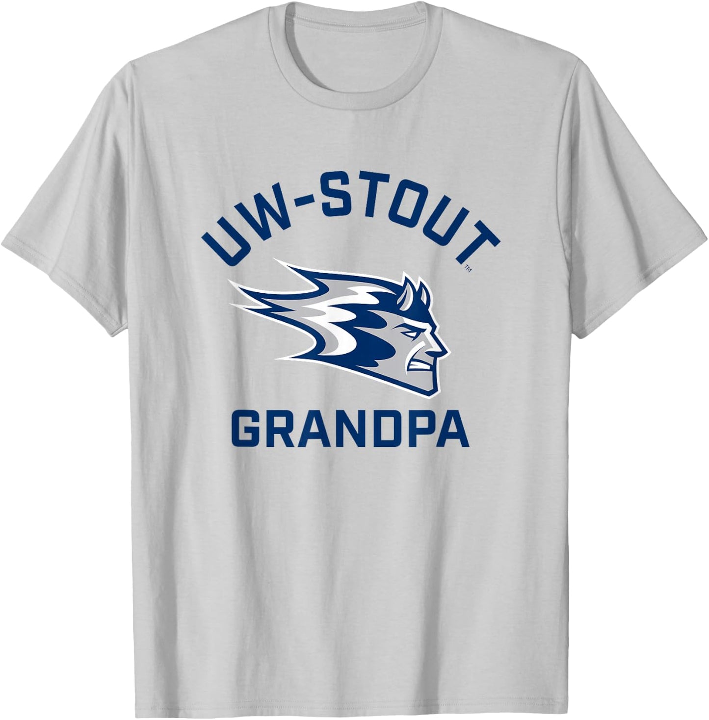 University of Wisconsin-Stout Blue Devils Arched Grandpa T-Shirt - T-Shirt | Ash