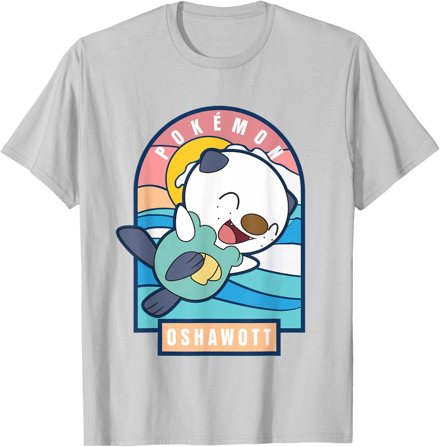 Pokémon Cute Happy Playful Oshawott Colorful Chest Poster T-Shirt - T-Shirt | Ash