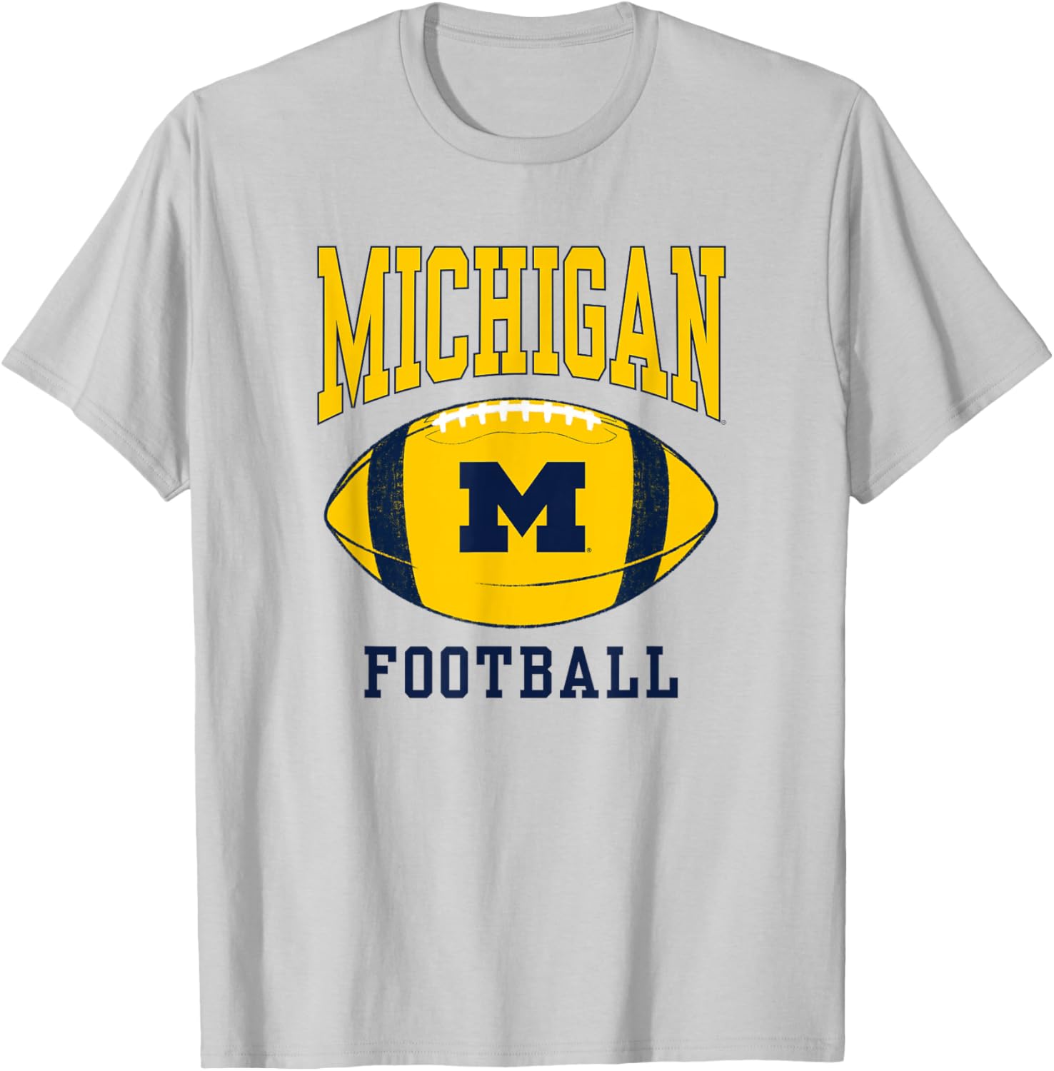 University of Michigan Wolverines U of M Football Ball T-Shirt - T-Shirt | Ash