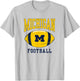 University of Michigan Wolverines U of M Football Ball T-Shirt - T-Shirt | Ash