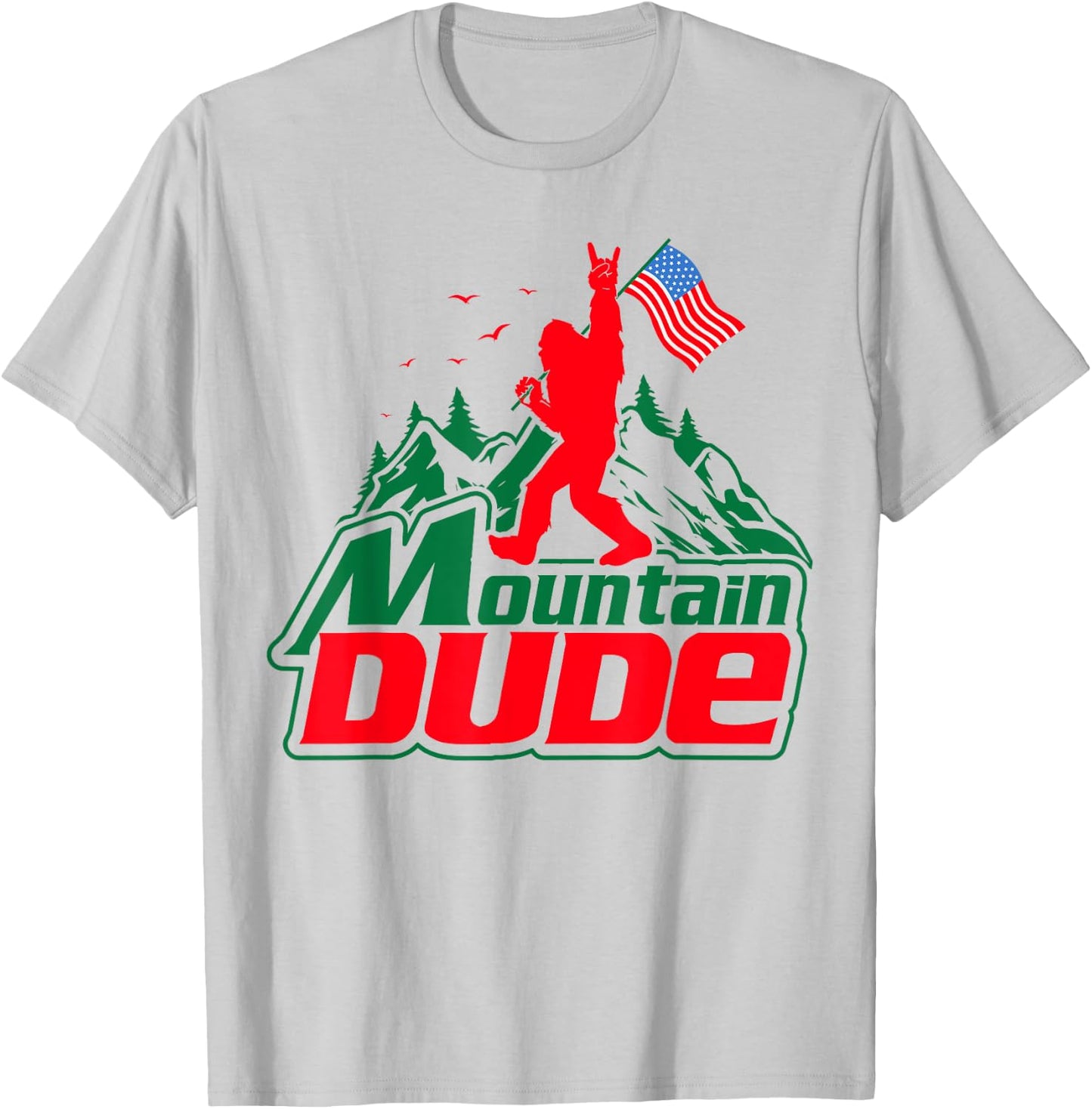 Mountain Dude Funny Bigfoot Sasquatch Hiking Gifts Men Women T-Shirt - T-Shirt | Ash