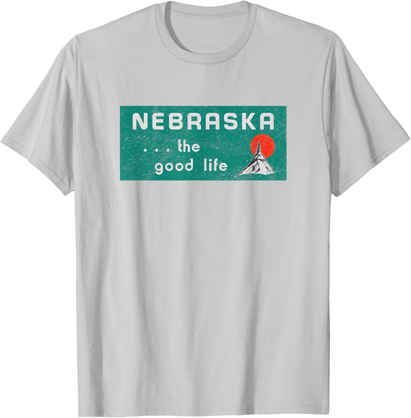 Nebraska The Good Life Vintage Distressed T-Shirt - T-Shirt | Ash