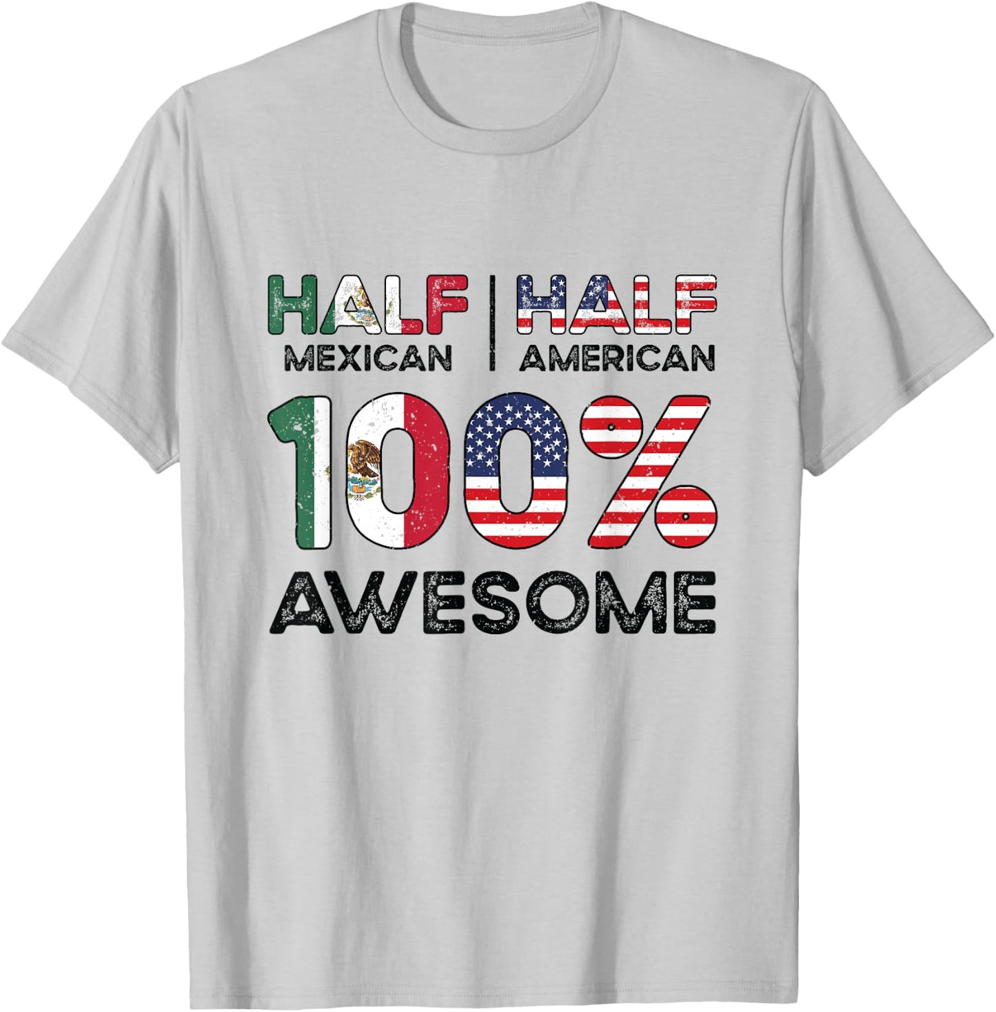 Mexican American Patriot USA Grown Mexico US Flag T-Shirt - T-Shirt | Ash