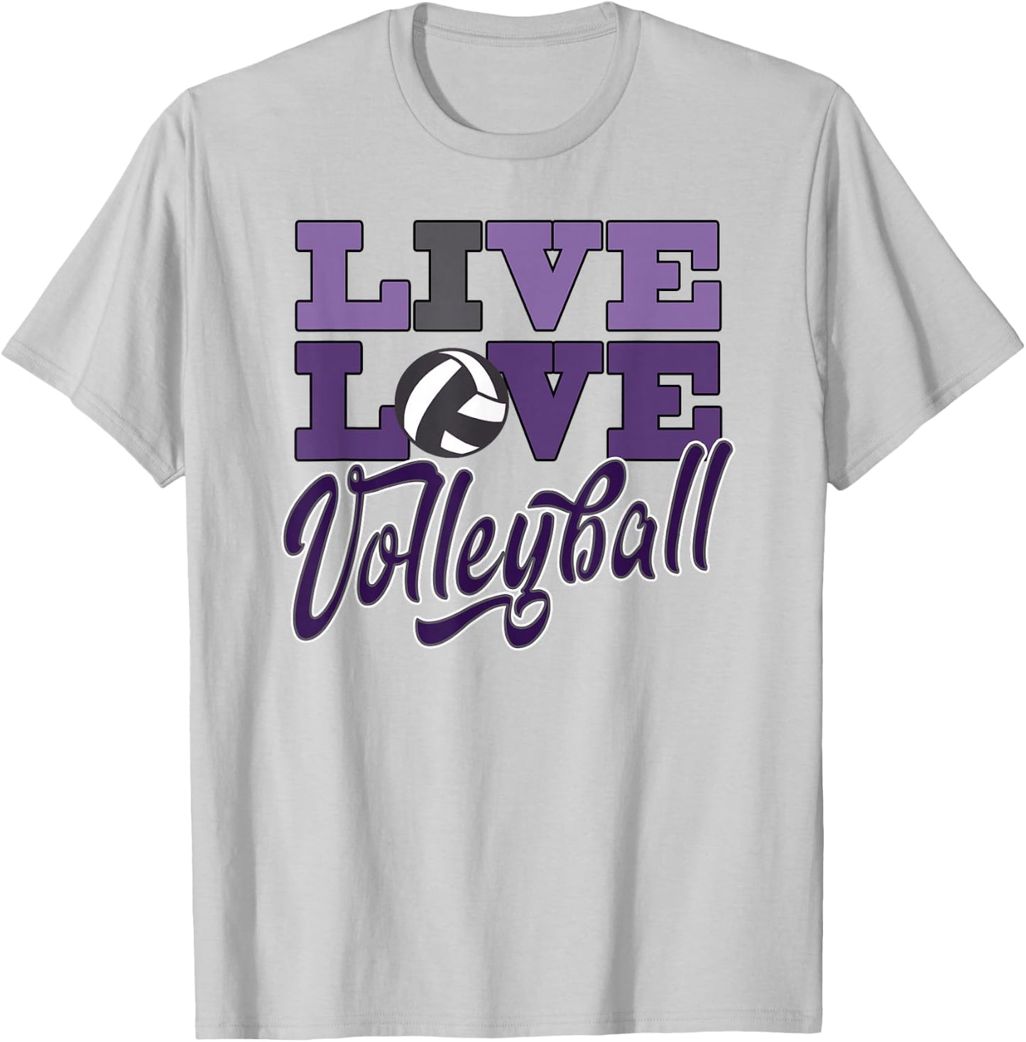 Purple Volleyball Love Shades of Purple Teen Practice T-Shirt - T-Shirt | Ash