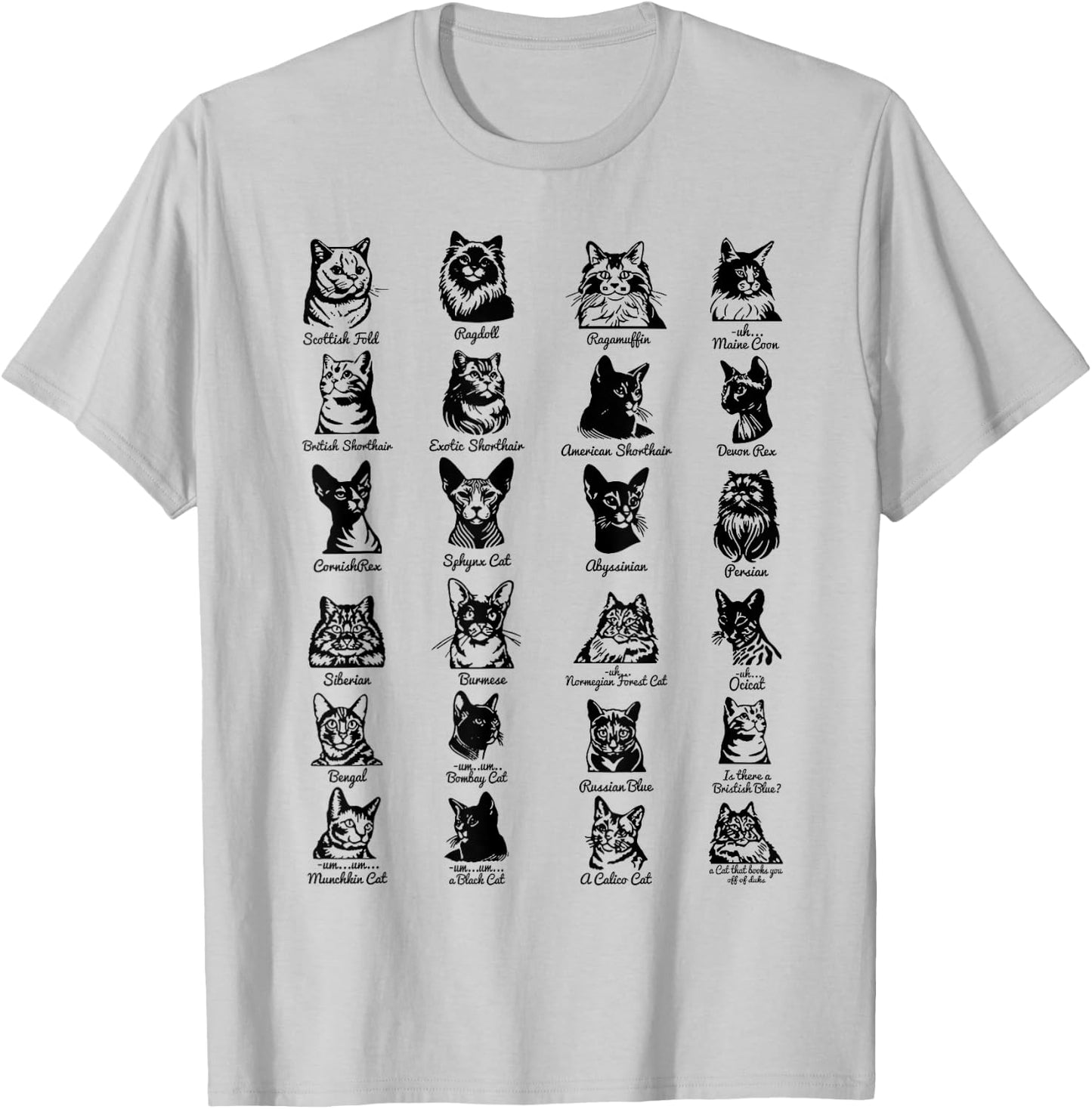 Vintage Cat Breeds Women T-Shirt - T-Shirt | Ash