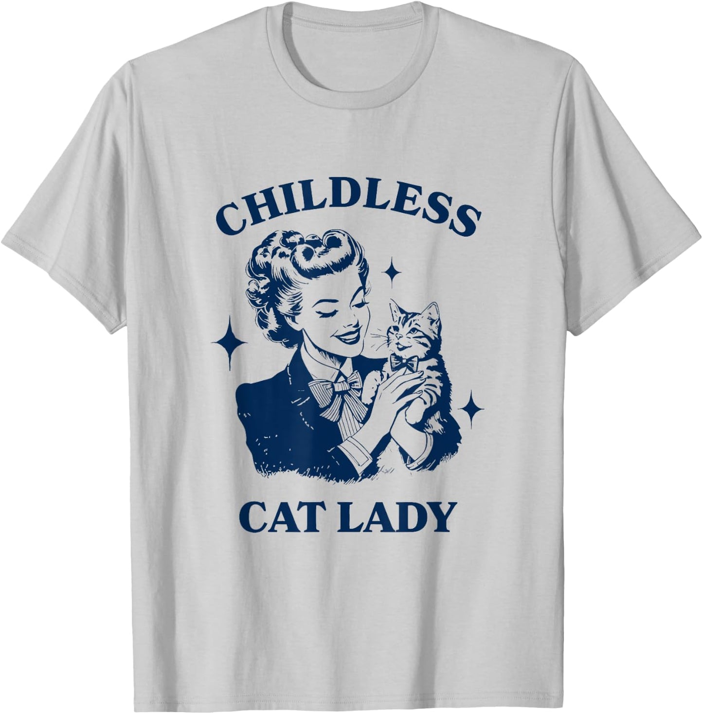 Childless Cat Lady Cat Lovers Apparel T-Shirt - T-Shirt | Ash