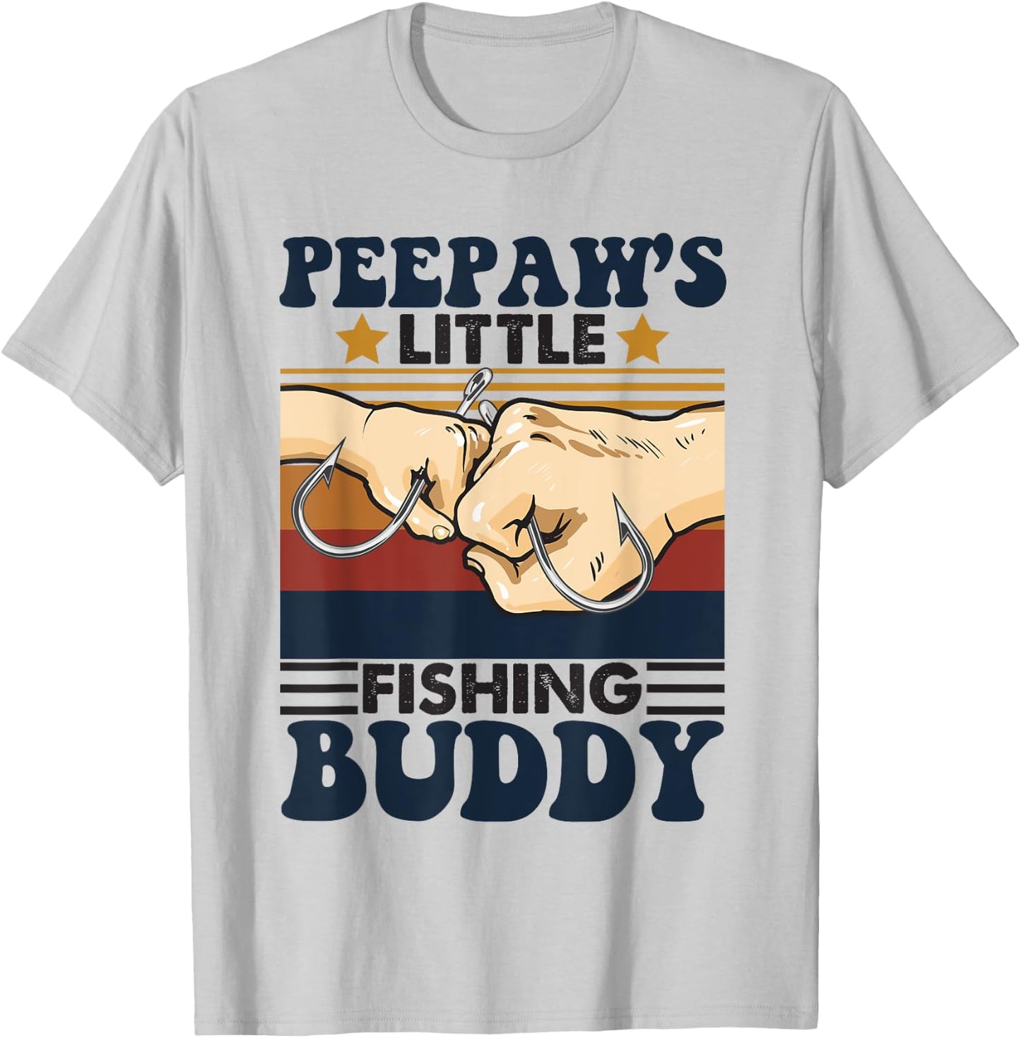 Peepaw's Little Fishing Buddy Funny Fishing Partner T-Shirt - T-Shirt | Ash