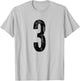 Number 3 Three Distressed Vintage Sports Summer Training Gym T-Shirt - T-Shirt | Ash