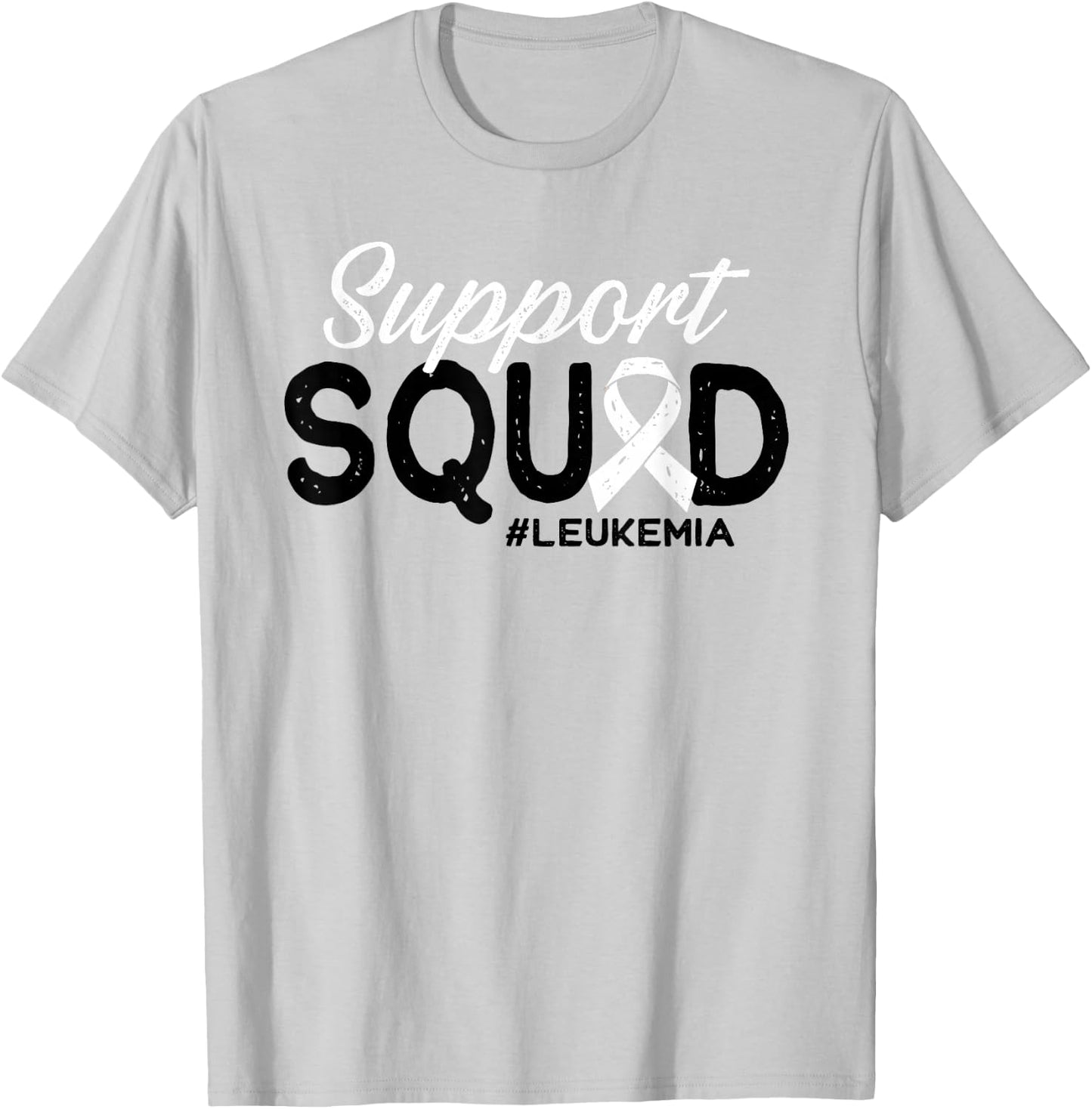Support Squad Orange Ribbon for Blood Cancer Awareness Leukemia T-Shirt - T-Shirt | Ash