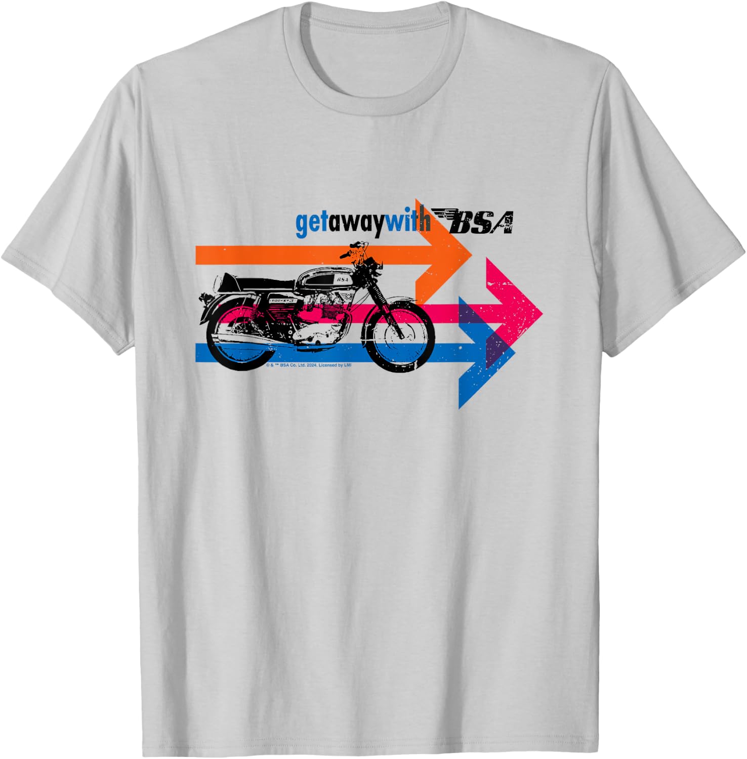 BSA Rocket 3 Motorcycle Retro 70's Arrow Ad T-Shirt - T-Shirt | Ash