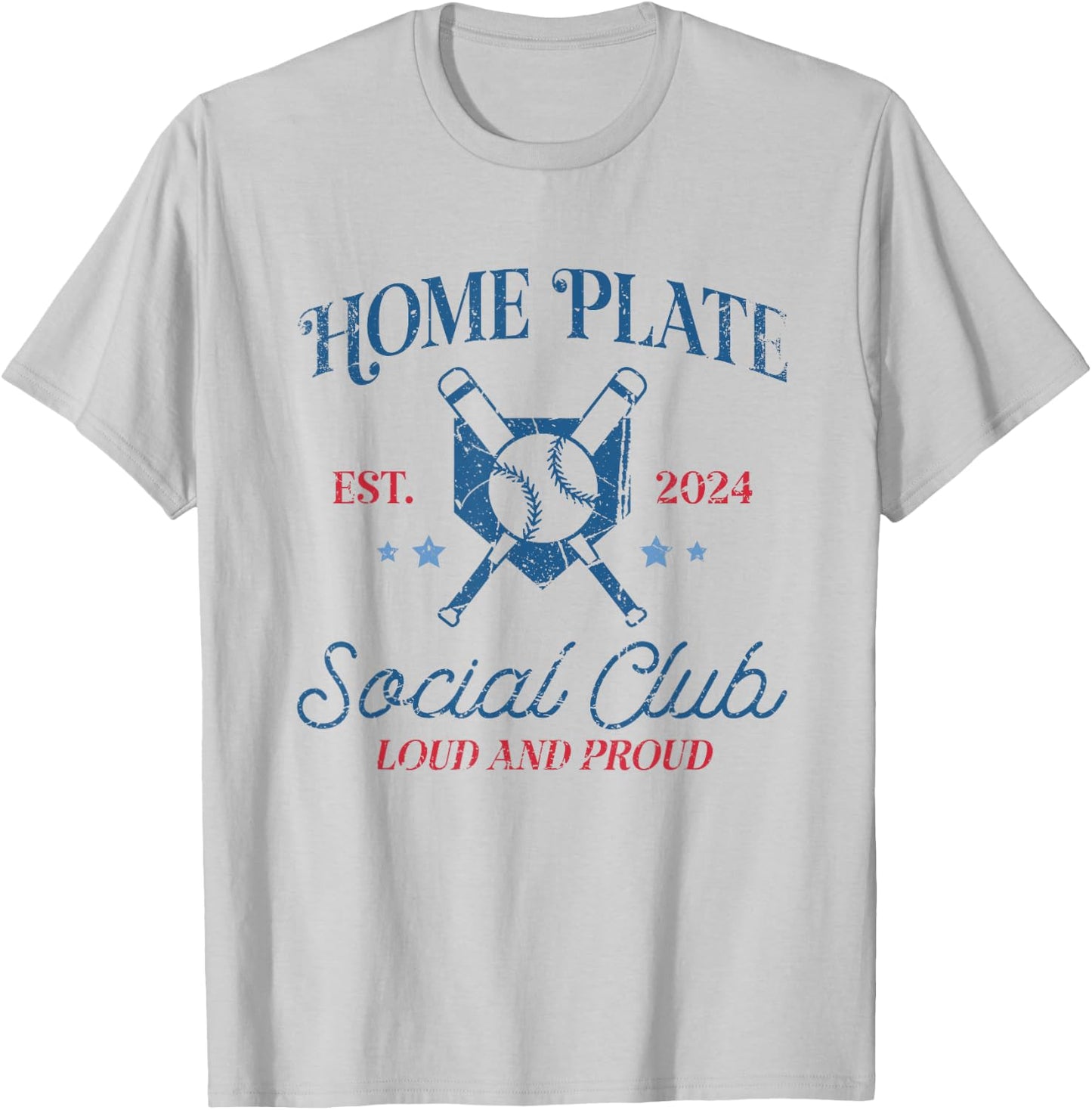 Vintage Baseball Home Plate Social Club T-Shirt - T-Shirt | Ash