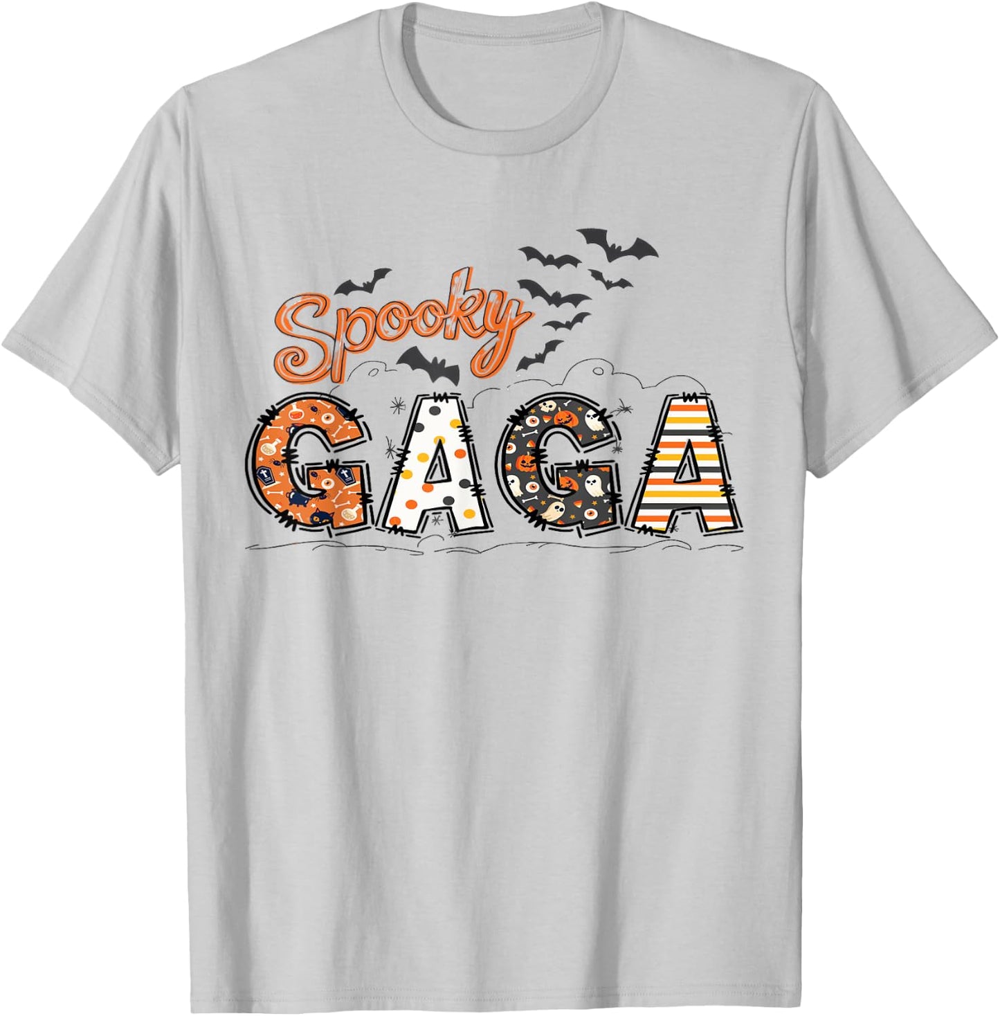 Spooky Gaga Halloween Gaga Life Family Matching T-Shirt - T-Shirt | Ash