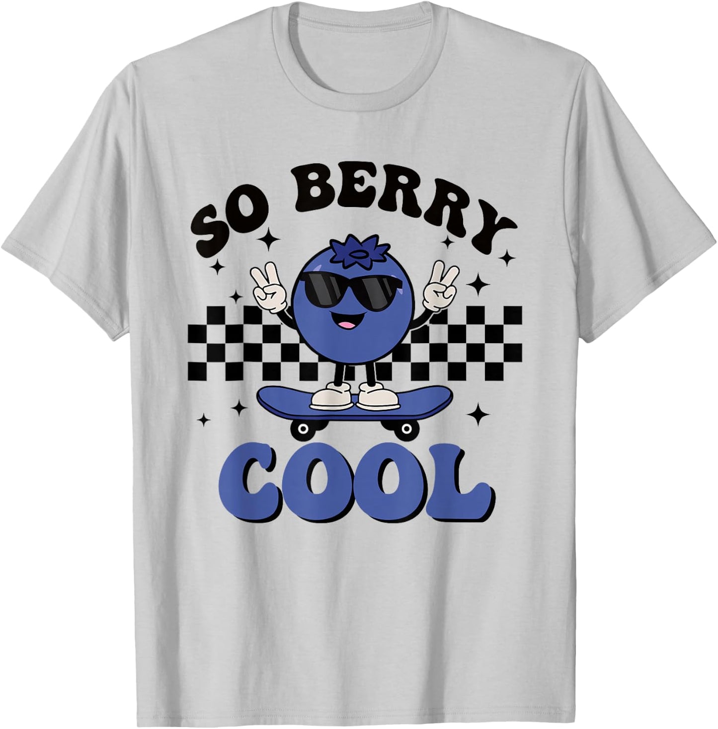 Groovy So Berry Cool Fruit Lover Blueberry Season For Kids T-Shirt - T-Shirt | Ash