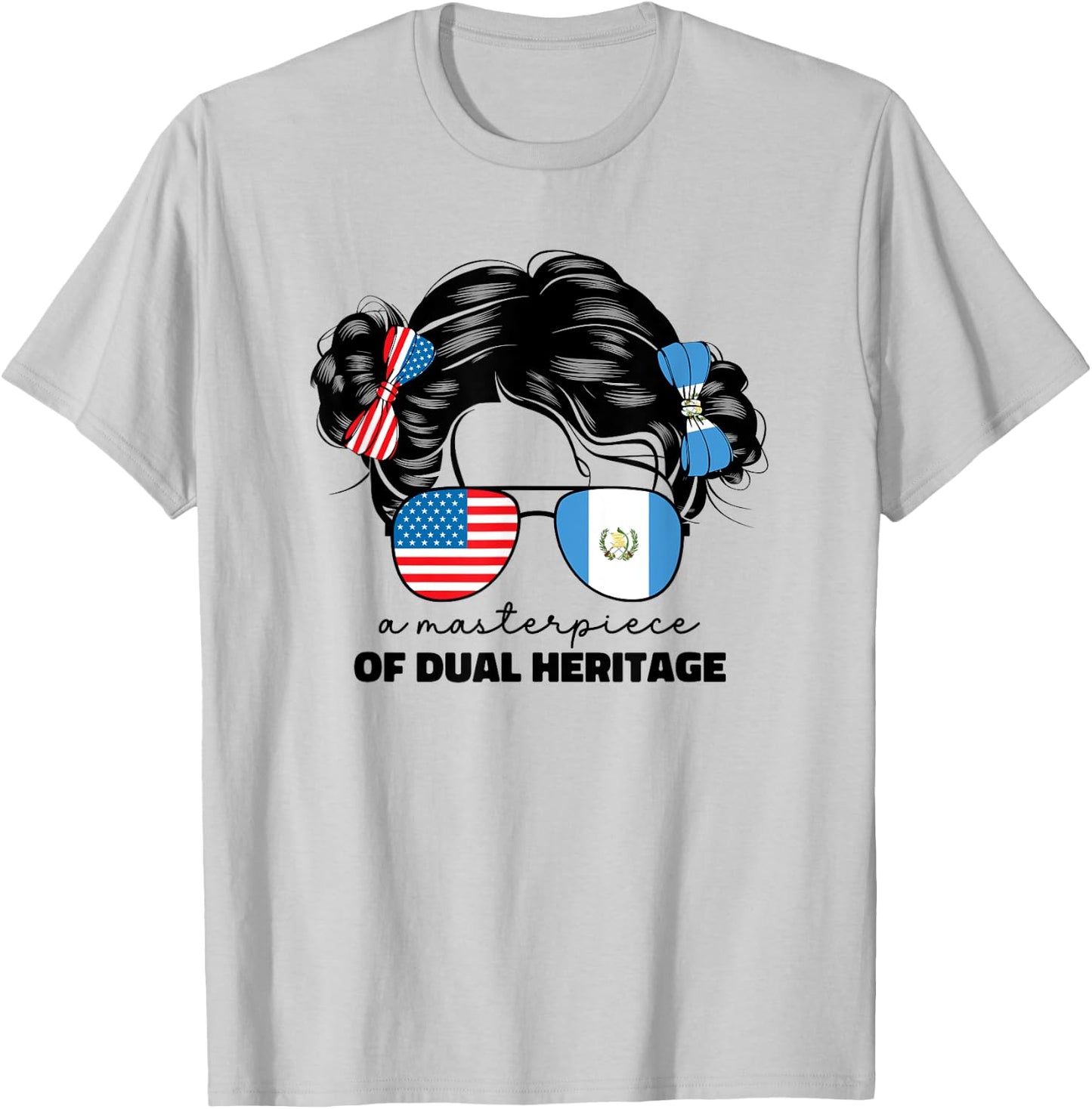 Half Guatemalan And American Guatemala Usa Flag Kids Girls T-Shirt - T-Shirt | Ash