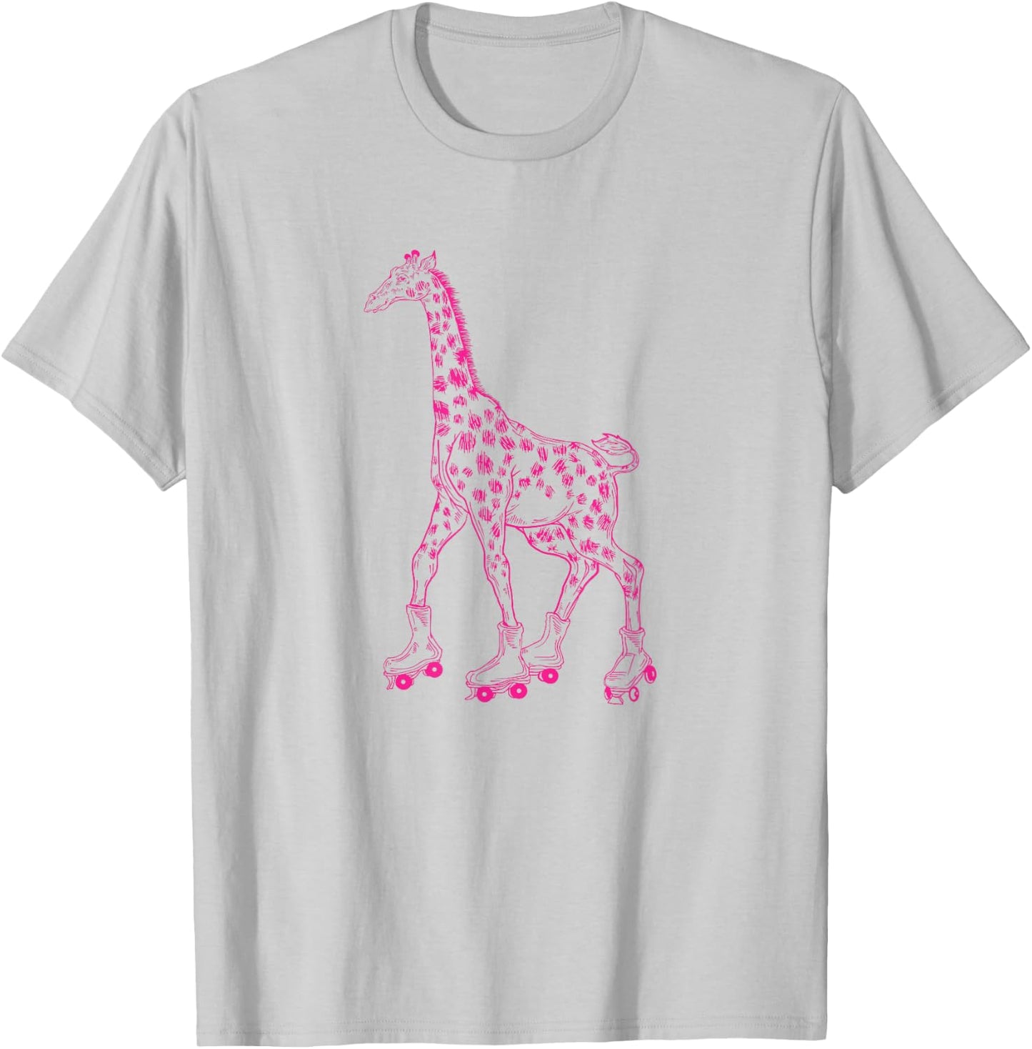 Giraffe Skating Roller Skates Derby Skater Funny Skate T-Shirt - T-Shirt | Ash