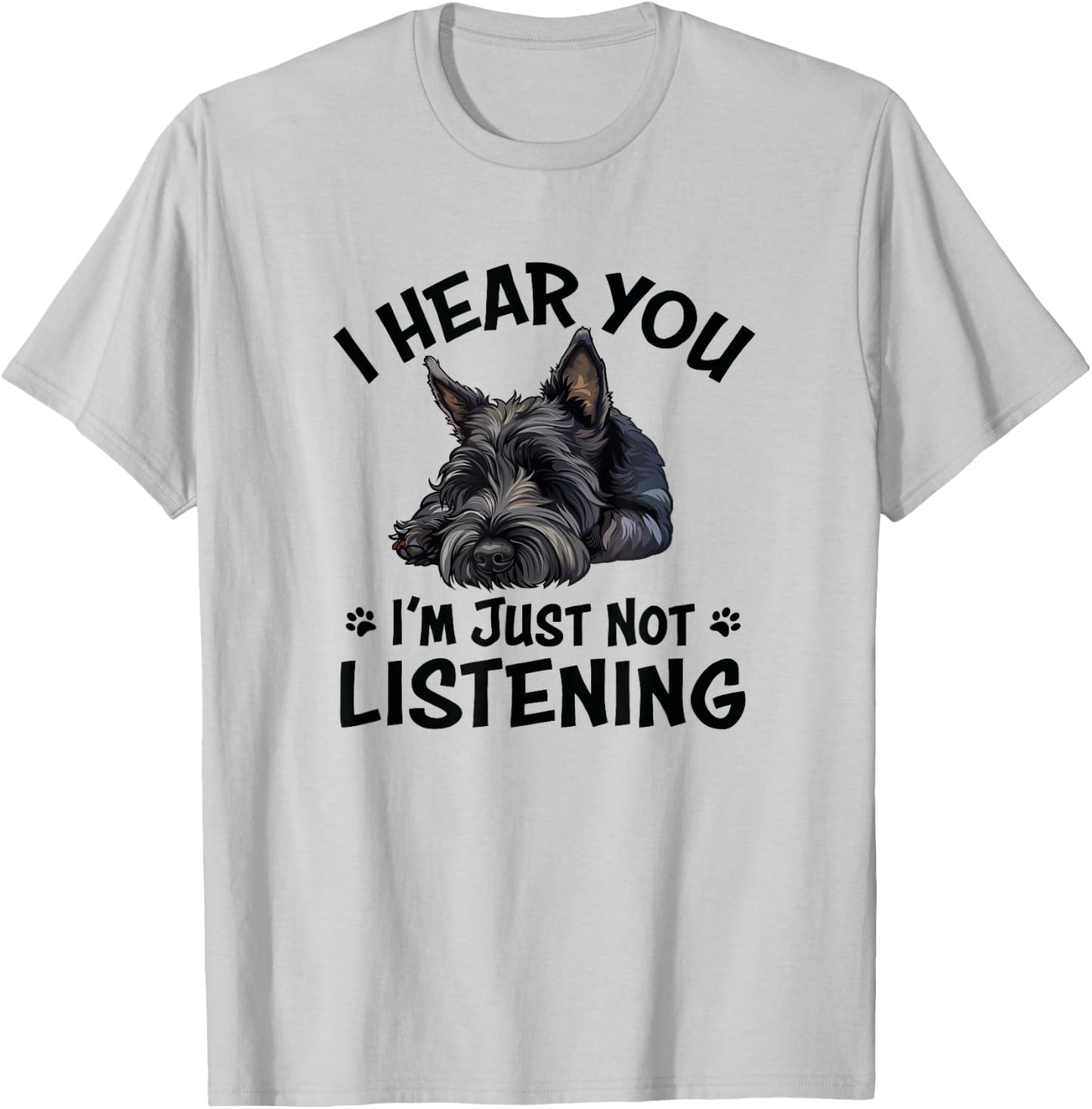 Cute Hear You Listening Scottish Terrier Lover T-Shirt - T-Shirt | Ash
