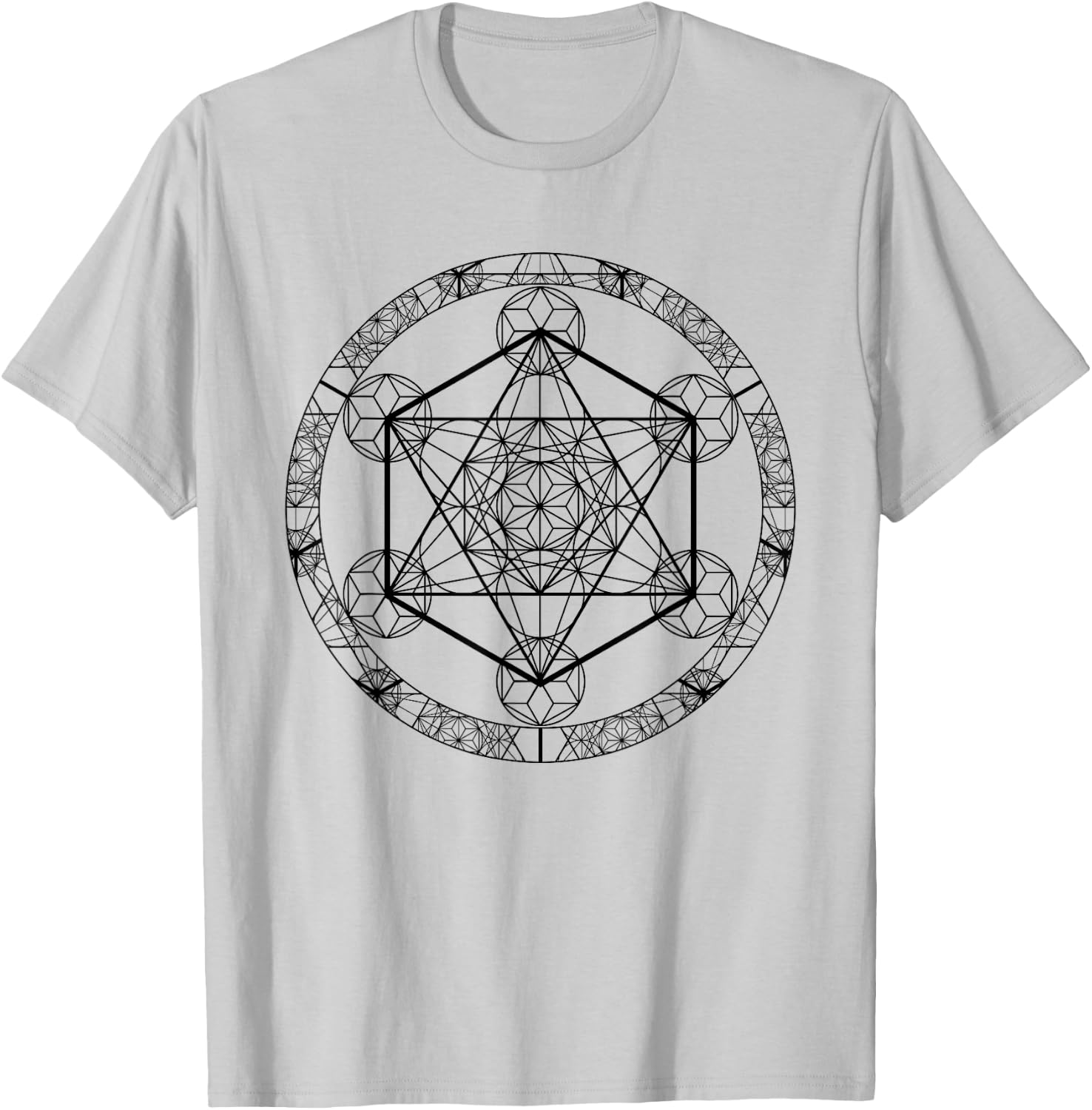 Metatron's Cube Matatron Esoteric Sacred Geometry T-Shirt - T-Shirt | Ash