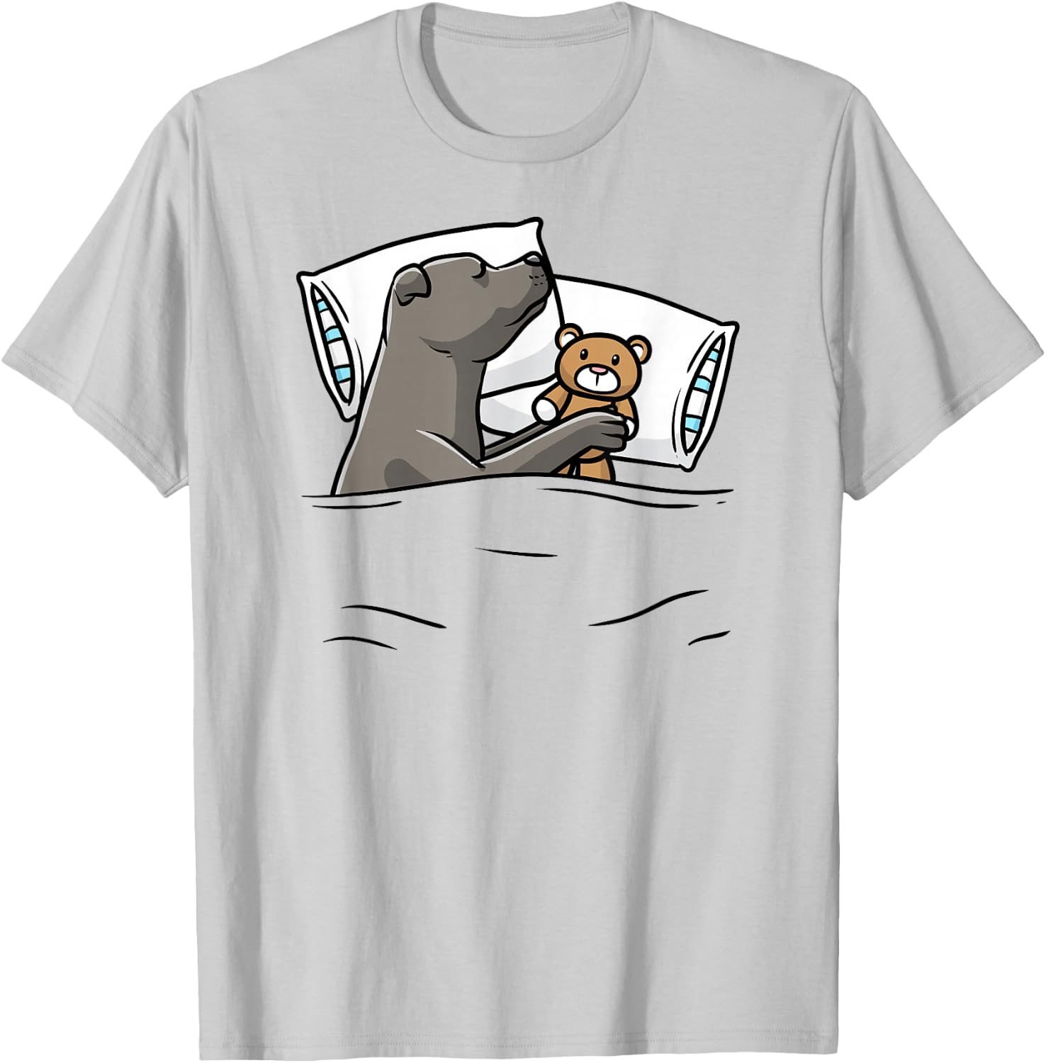 Sleeping Staffordshire Bull Terrier Dog Staffy Women Girls Kids T-Shirt - T-Shirt | Ash