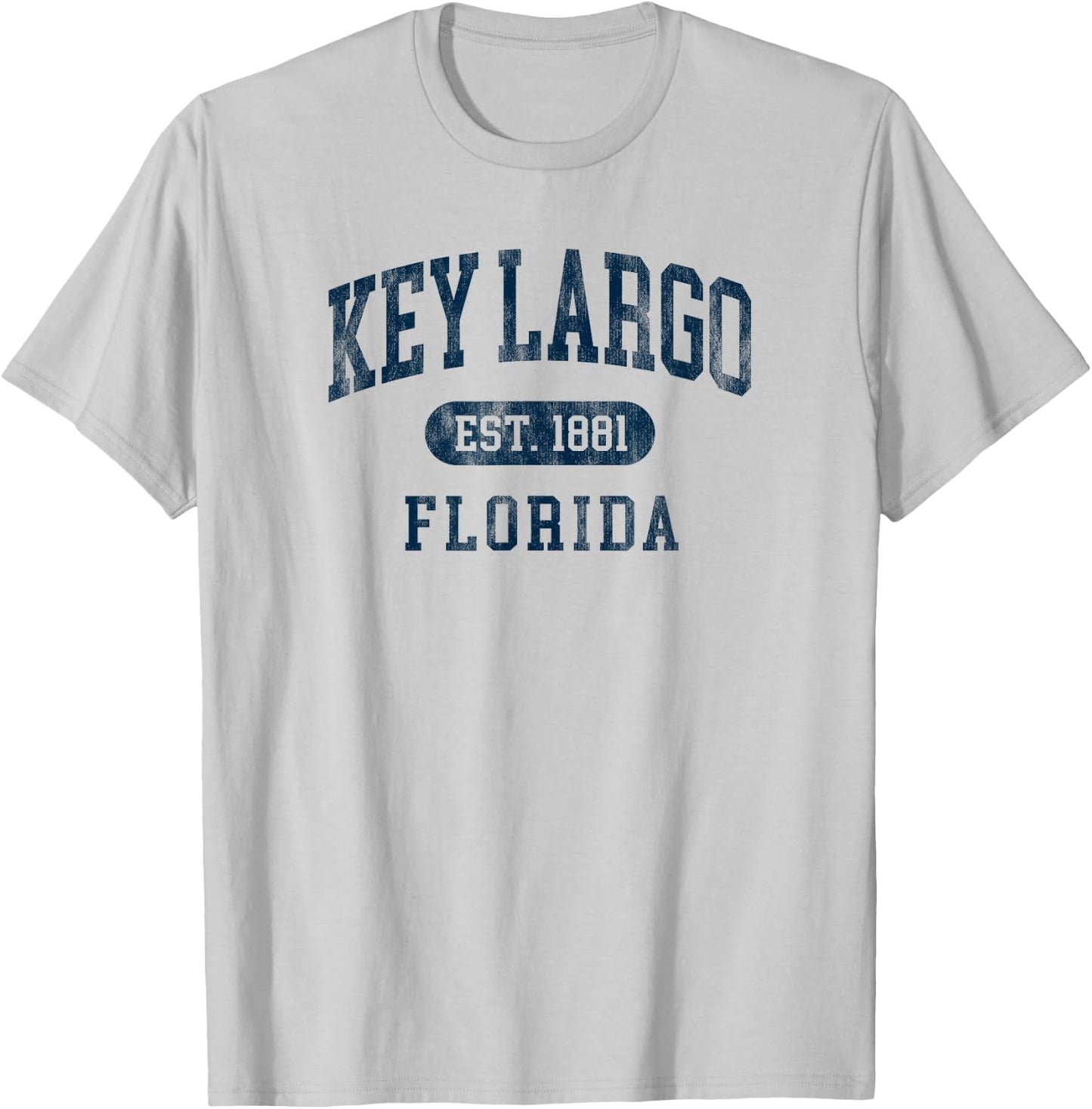 Vintage Key Largo Florida Souvenir Est 1881 T-Shirt - T-Shirt | Ash
