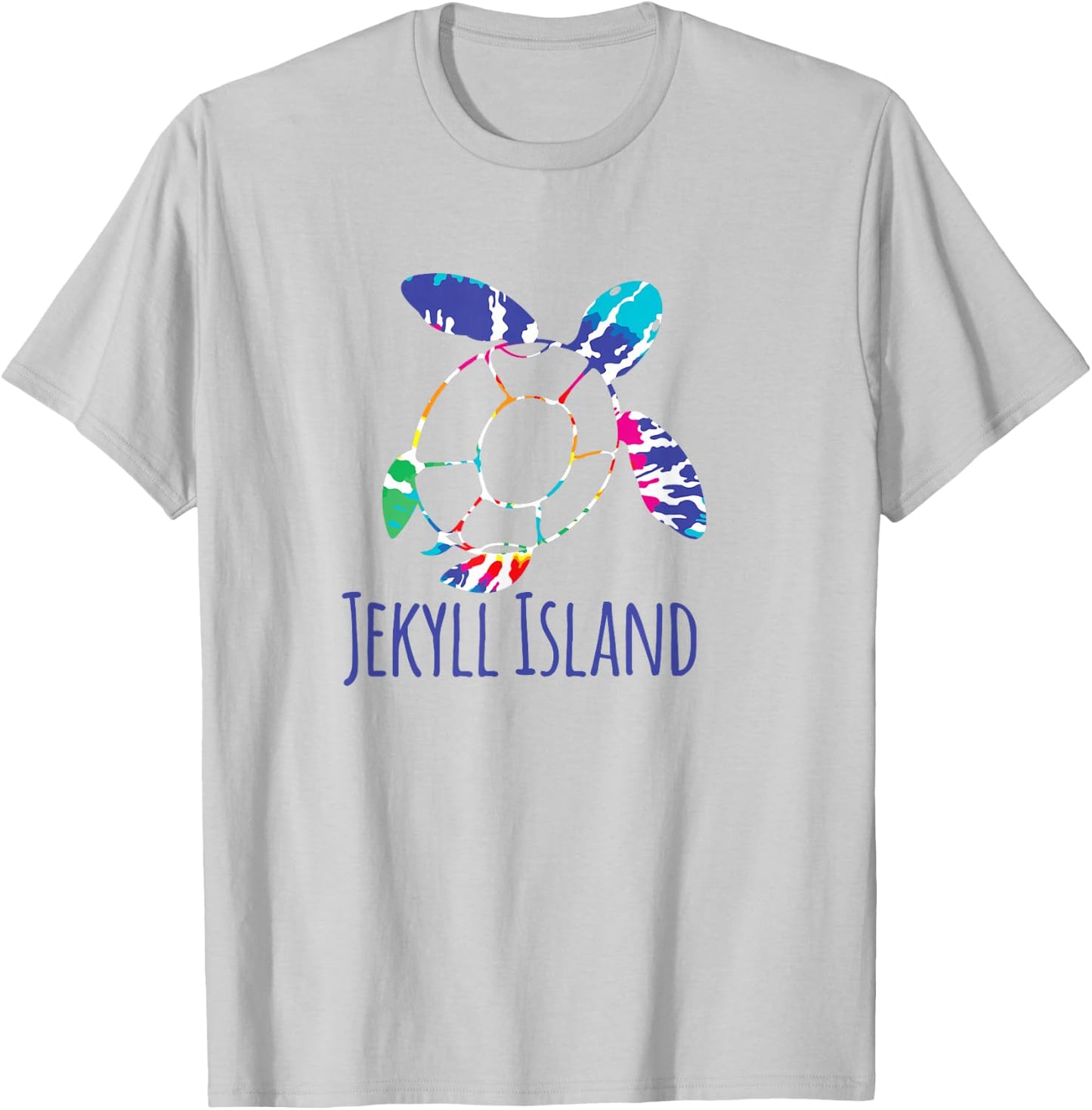 Jekyll Island Loggerhead Batik Tie Dye BOHO Coastal Turtle T-Shirt - T-Shirt | Ash