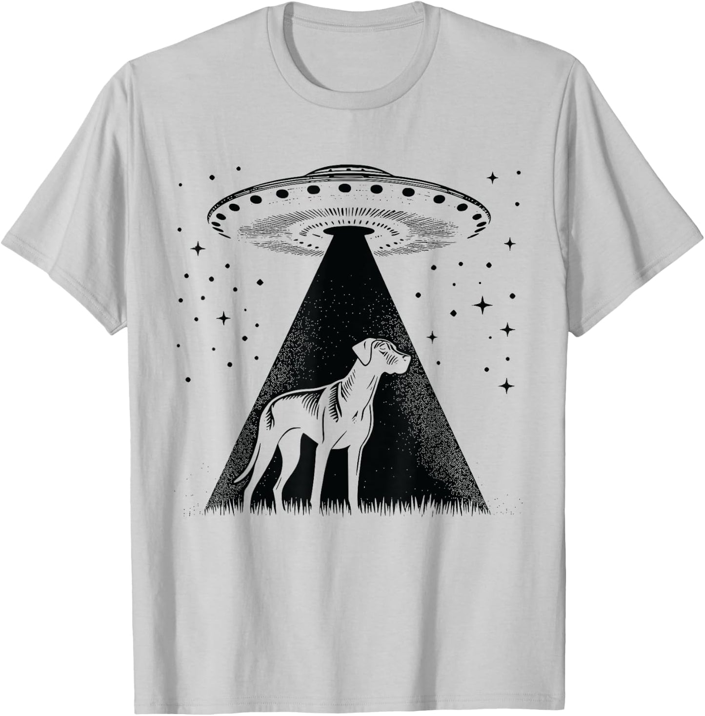 Rhodesian Ridgeback Mom Dad Dog - Funny Alien UFO T-Shirt - T-Shirt | Ash
