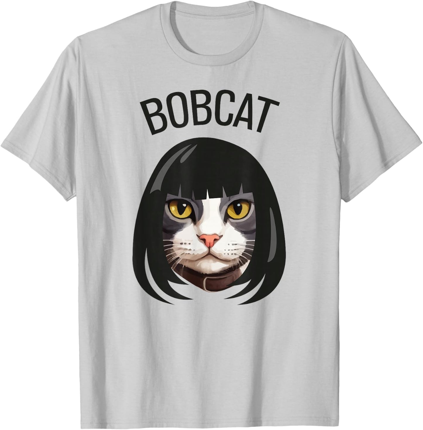Bobcat funny cat bob haircut trending comedy cat graphic T-Shirt - T-Shirt | Ash
