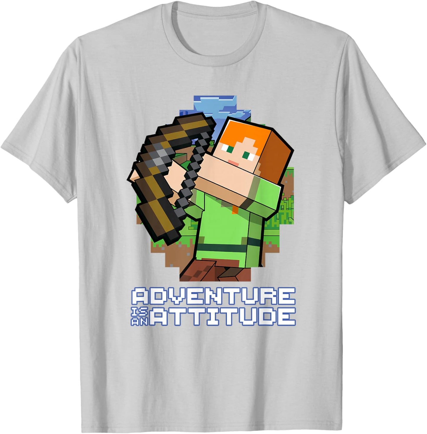 Minecraft Alex Adventure Is An Attitude Graphic Blocks T-Shirt - T-Shirt | Ash