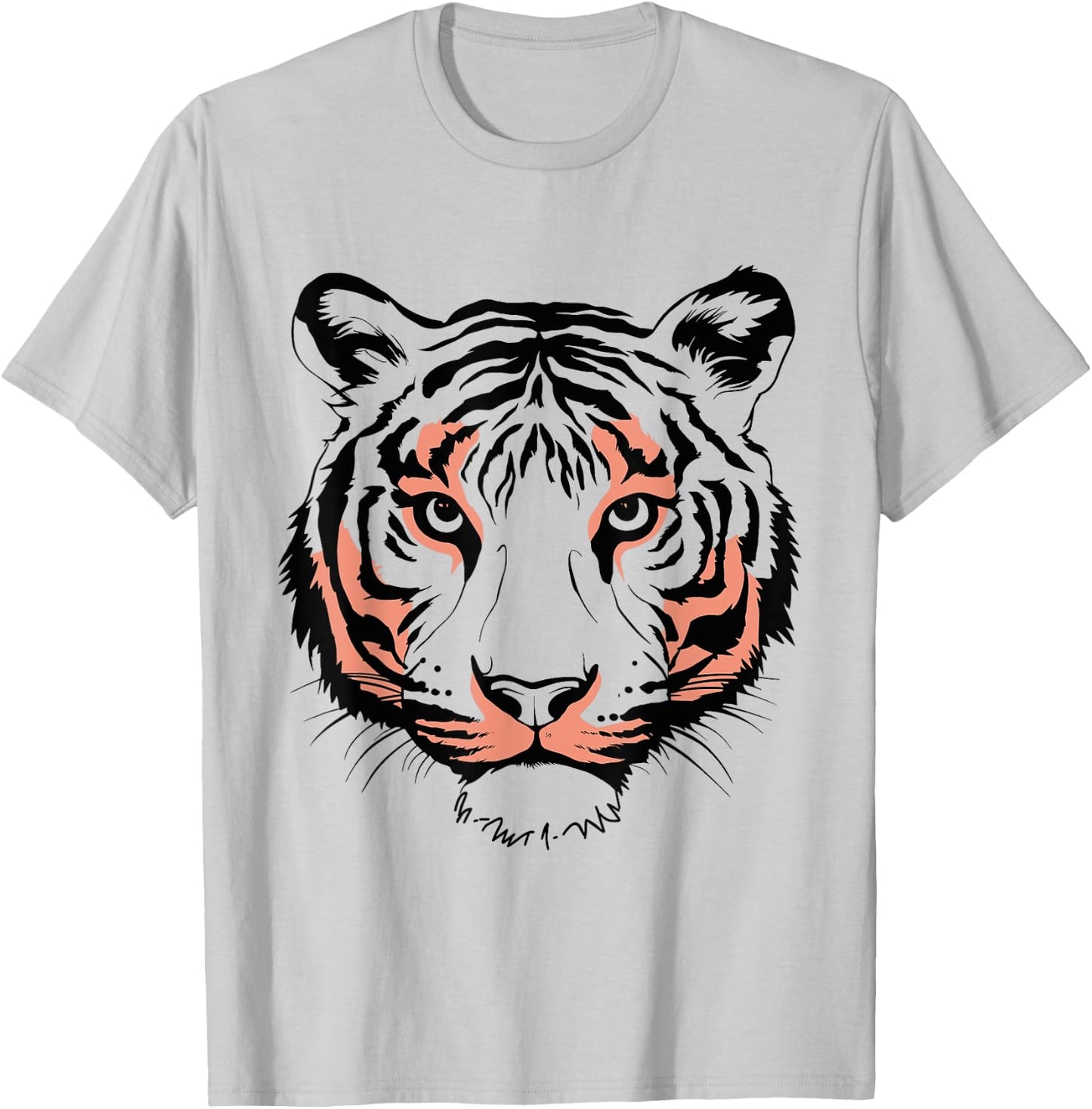 Orange Tiger Face Wild Animal Men Kids Tiger Head T-Shirt - T-Shirt | Ash