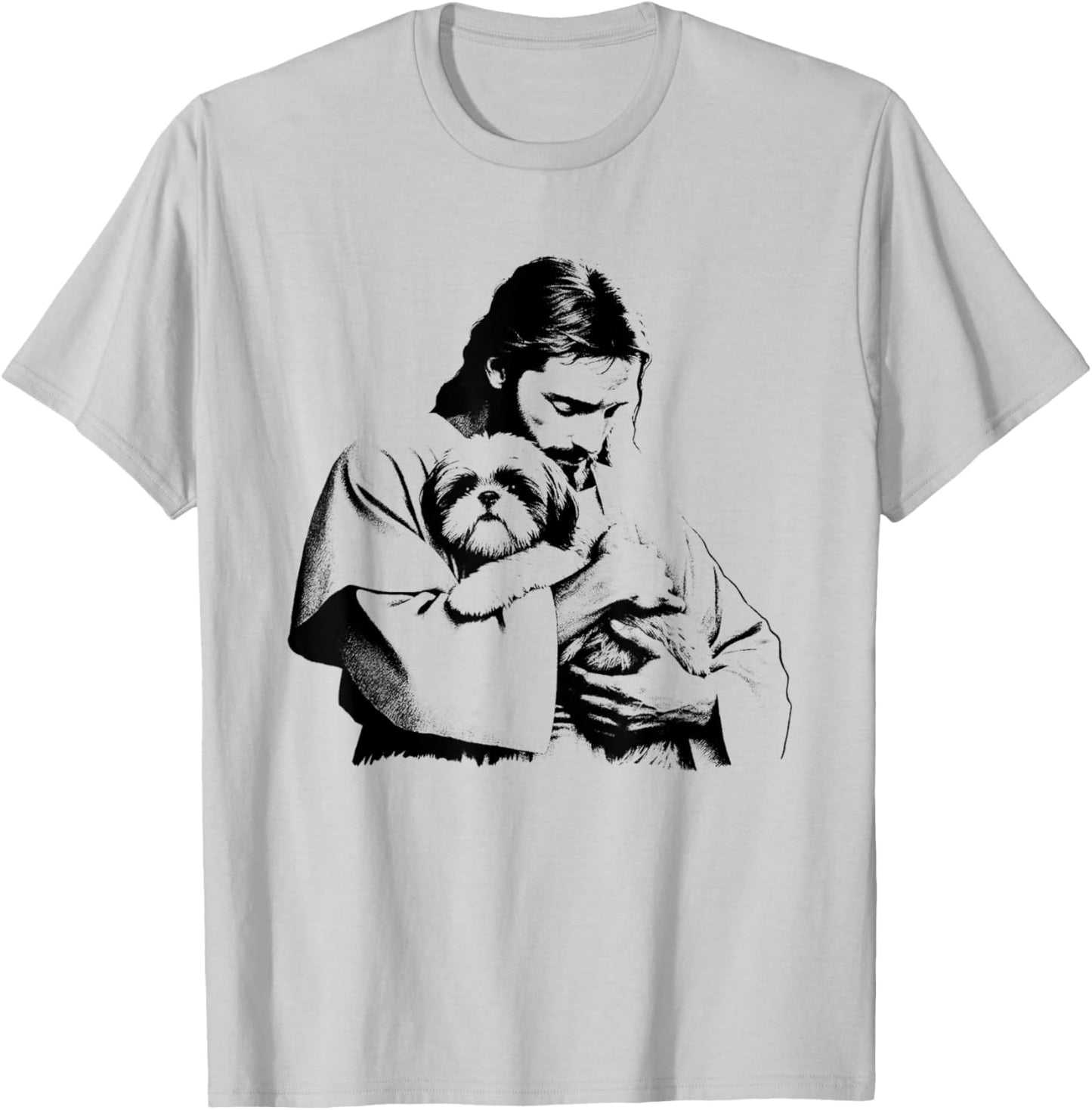 Jesus Shih Tzu Dog - Funny Christian Religious Dog Lover Women Girls Kids T-Shirt - T-Shirt | Ash