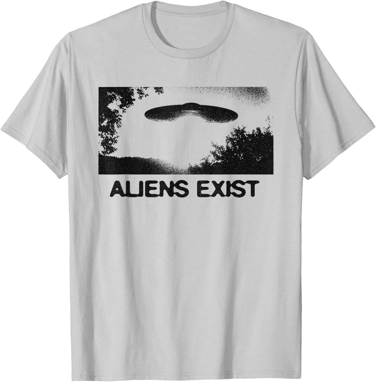 Aliens Exist UFO Sighting Retro Sci-Fi T-Shirt - T-Shirt | Ash