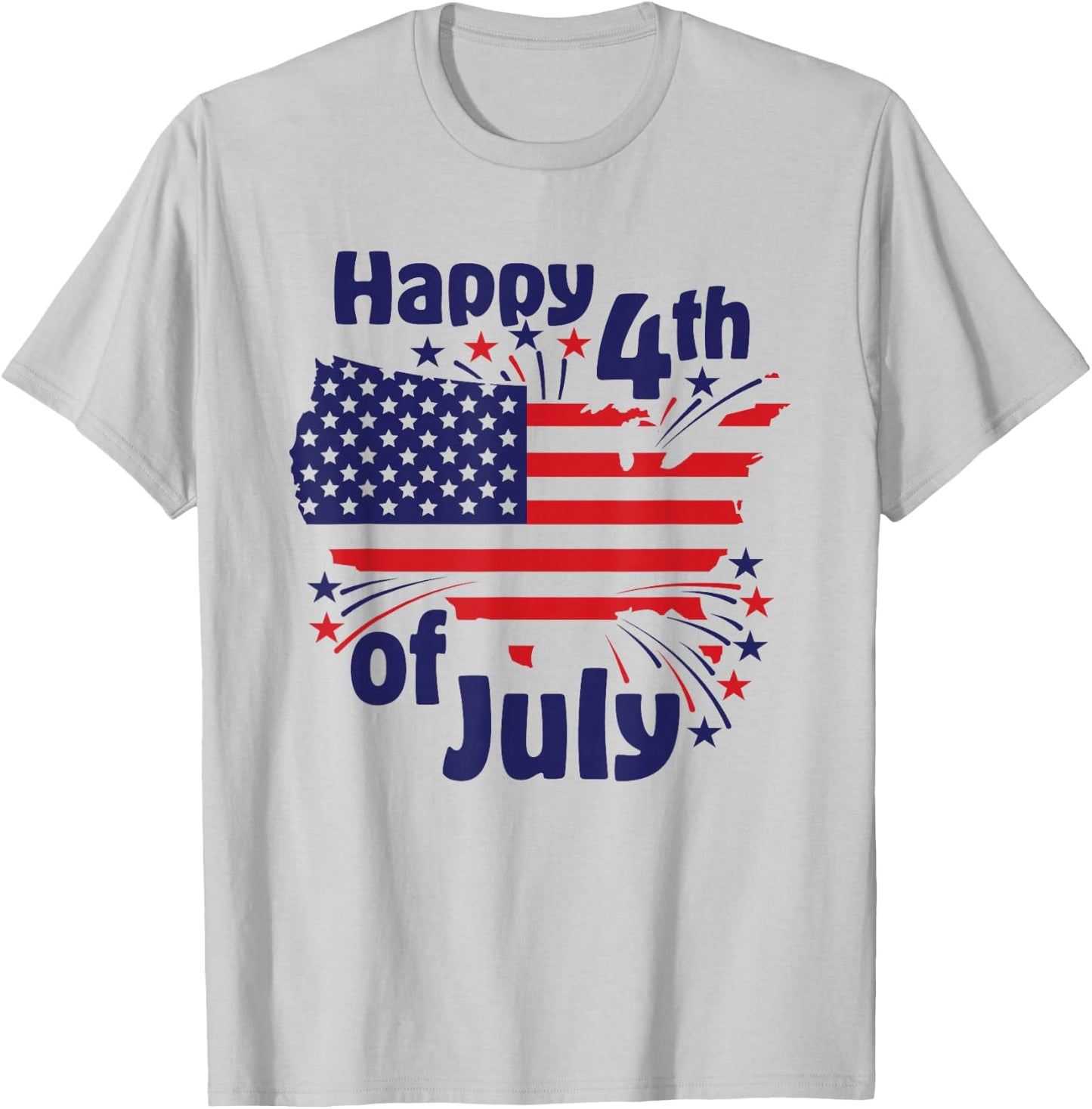 Happy 4th of July T-Shirt - T-Shirt | Ash