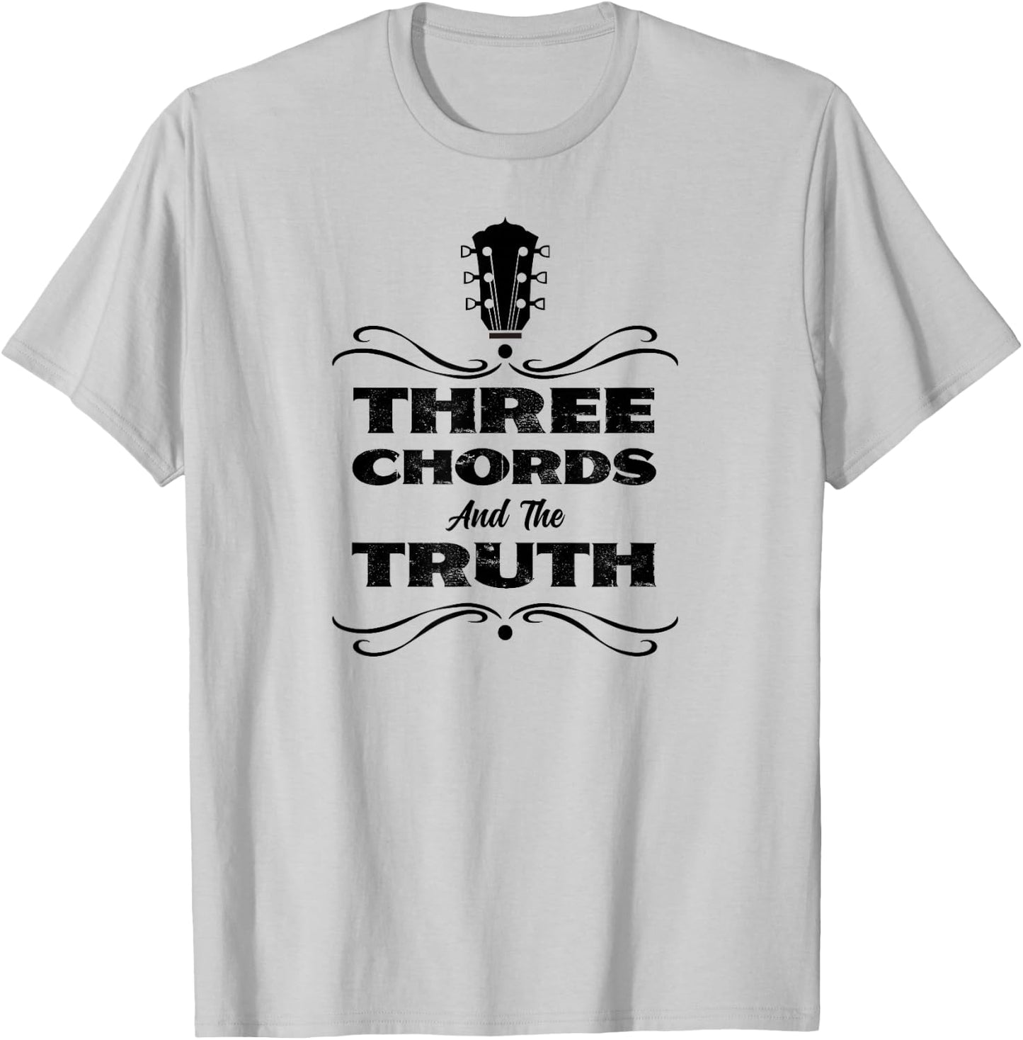 Three Chords &The Truth Country Folk Music Acoustic Guitar T-Shirt - T-Shirt | Ash