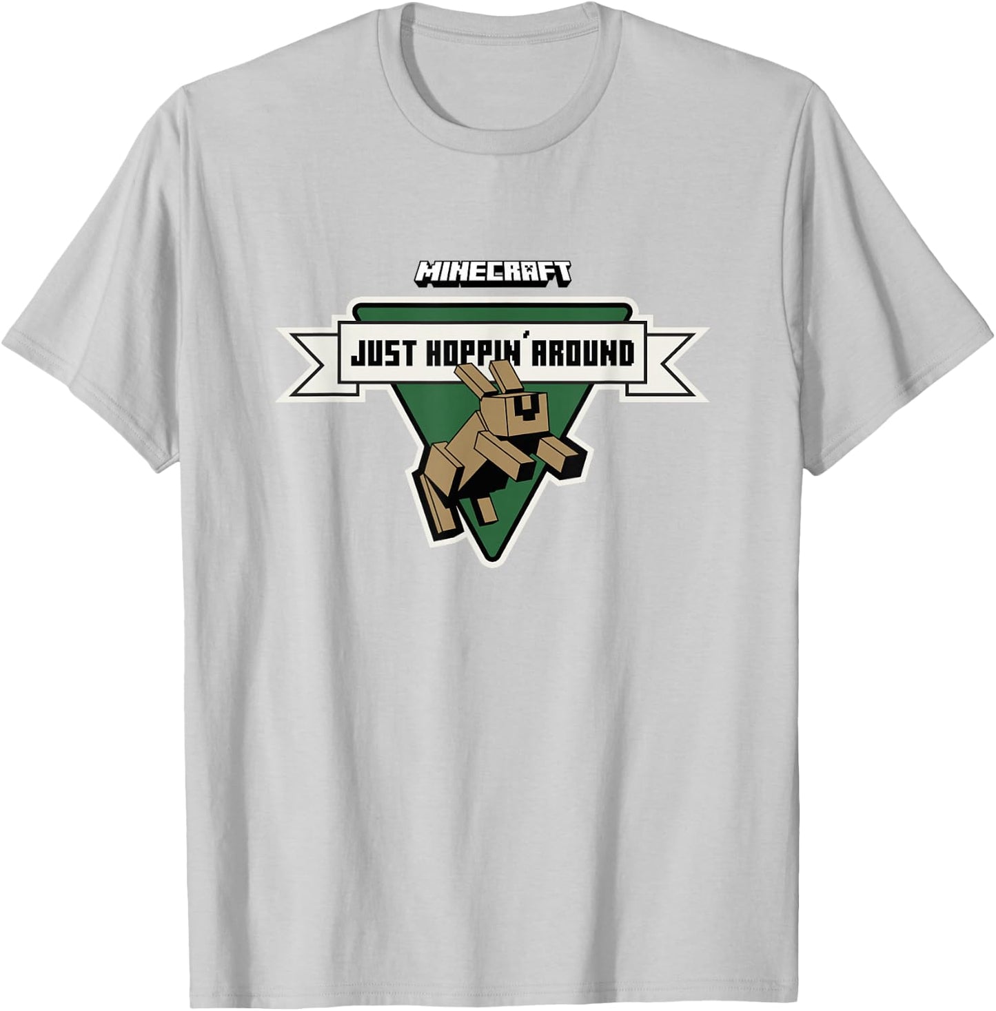 Minecraft Just Hoppin' Around Cute Bunny Logo T-Shirt - T-Shirt | Ash