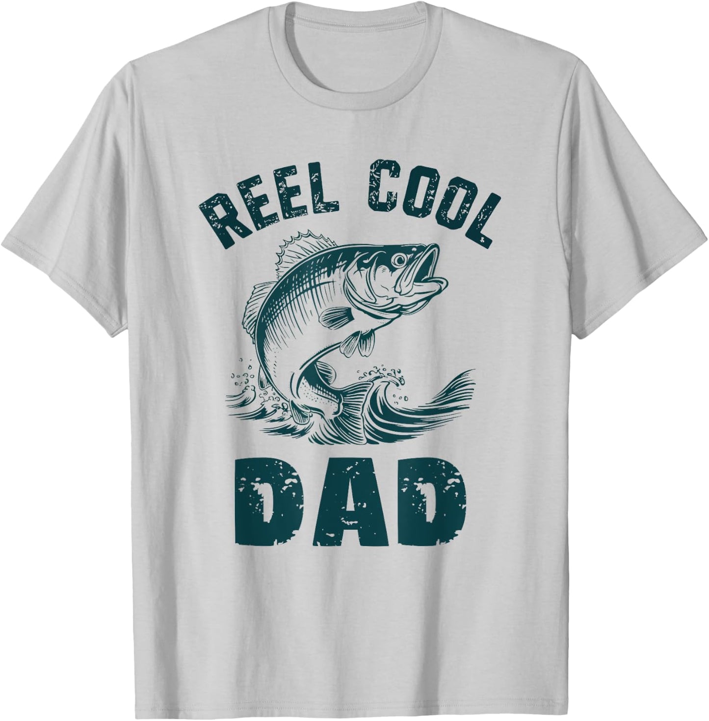 Reel Cool Dad Fishing Grandpa Vintage Style Daddy Father T-Shirt - T-Shirt | Ash