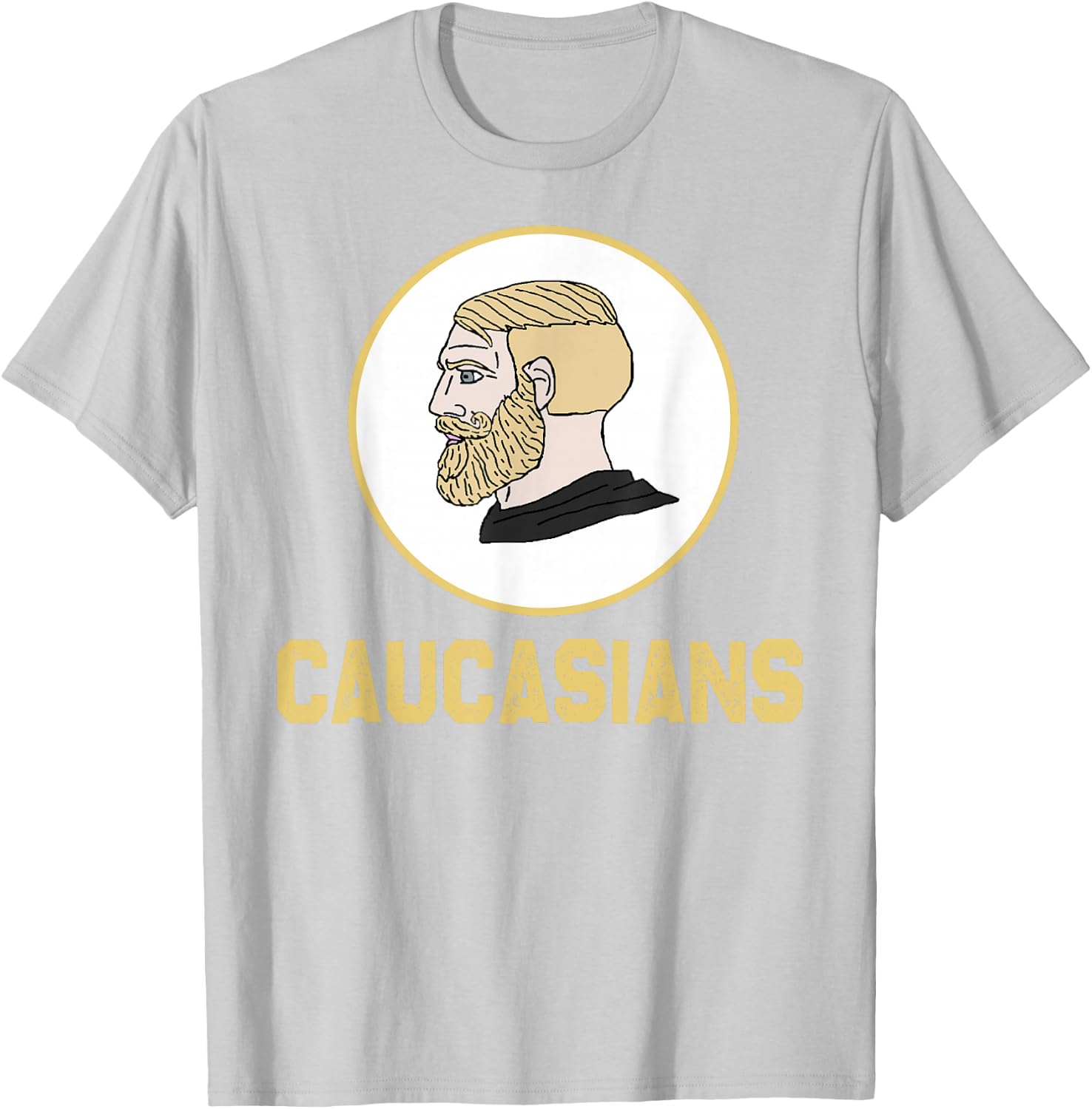 Caucasians Funny Vintage Caucasians Pride T-Shirt - T-Shirt | Ash