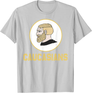 Caucasians Funny Vintage Caucasians Pride T-Shirt - T-Shirt | Ash