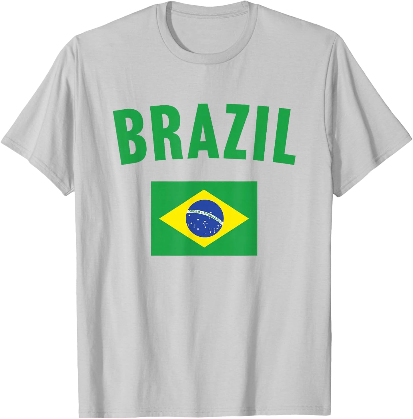 Brazil Flag T-Shirt - T-Shirt | Ash