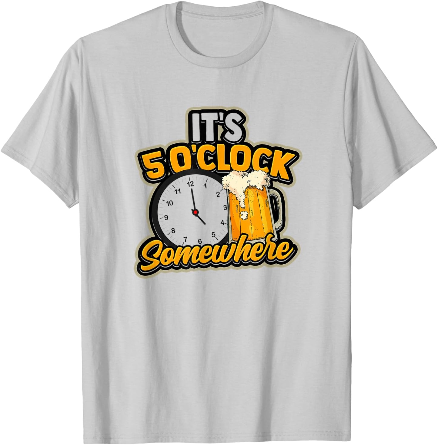 It's 5 O'Clock Somewhere - Vacation and party at a beach Men Women T-Shirt - T-Shirt | Ash