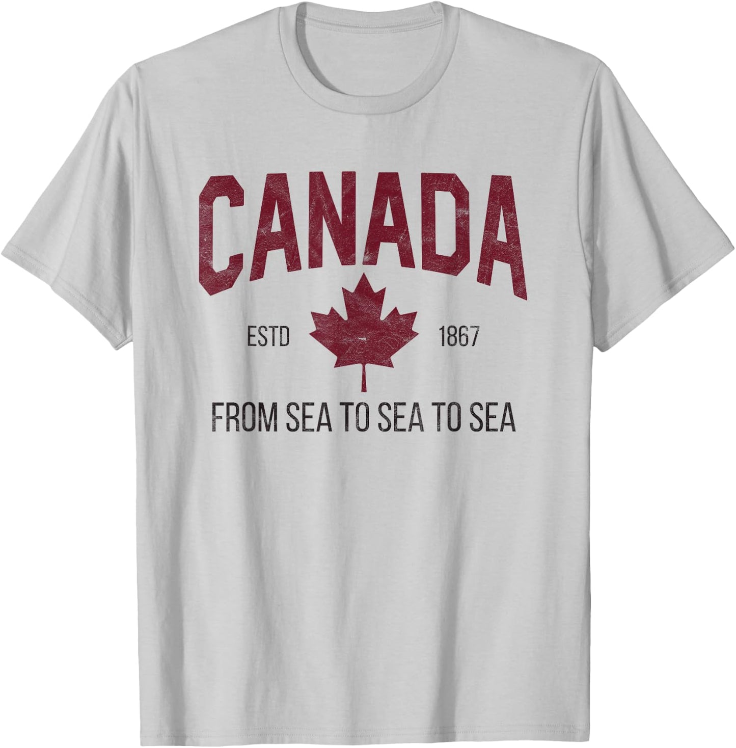Canada Maple Leaf Flag Canadian T-Shirt - T-Shirt | Ash