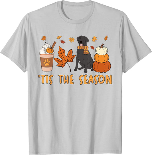 Tis The Season Labrador Retriever Fall Autumn Pumpkin Coffee T-Shirt - T-Shirt | Ash