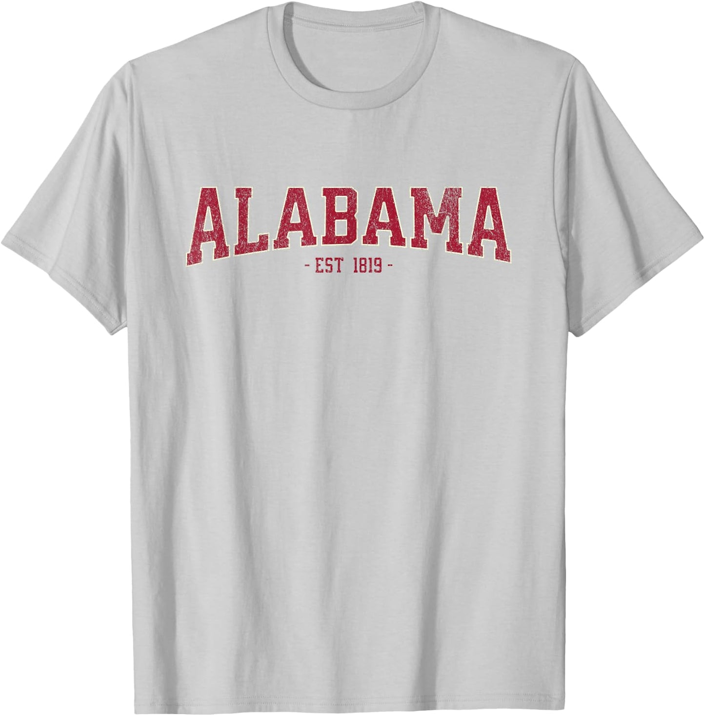 Classic Alabama Retro Varsity Vintage Alabama Distressed T-Shirt - T-Shirt | Ash