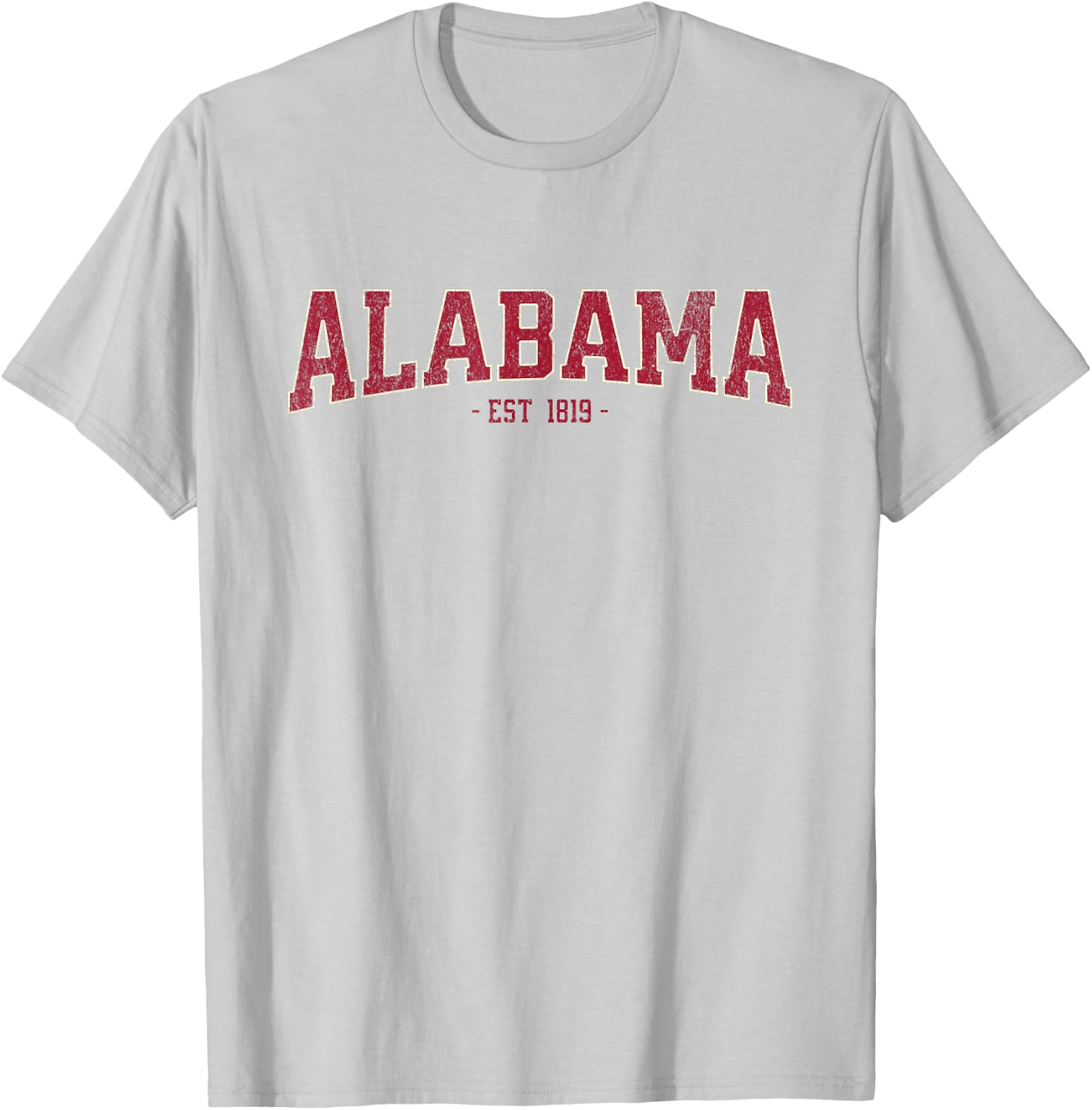 Classic Alabama Retro Varsity Vintage Alabama Distressed T-Shirt - T-Shirt | Ash