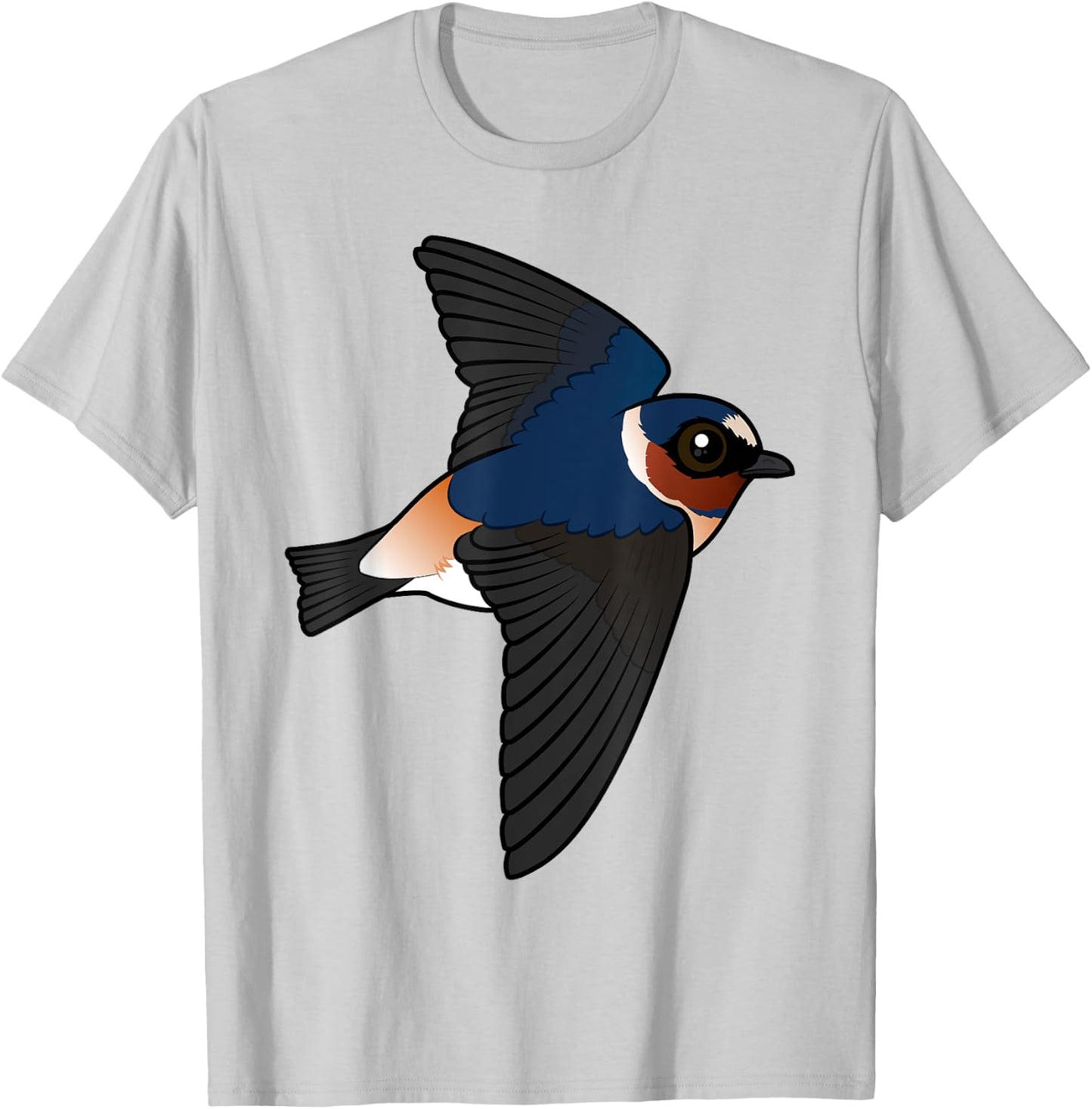 Cute Cartoon Cliff Swallow Flying Birdorable Bird Species T-Shirt - T-Shirt | Ash